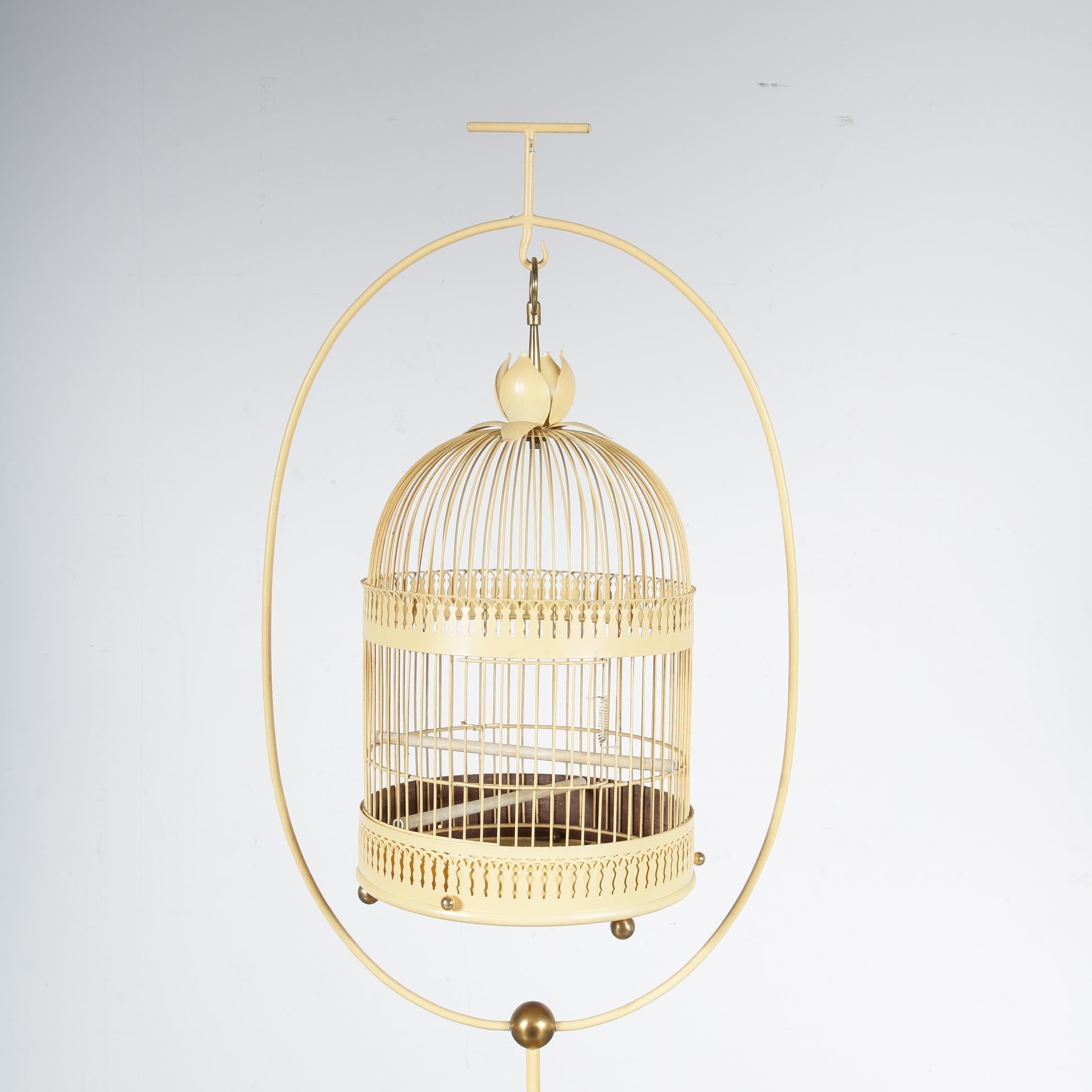 Unique Metal Bird Cage on Stand, Italy, 1950 For Sale 1