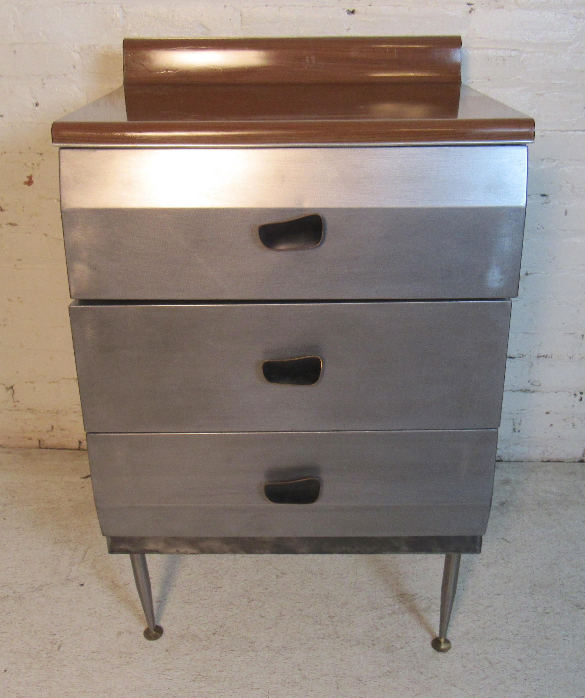 Vintage metal chest restored in a bare metal style. 
(Please confirm item location - NY or NJ - with dealer).
  