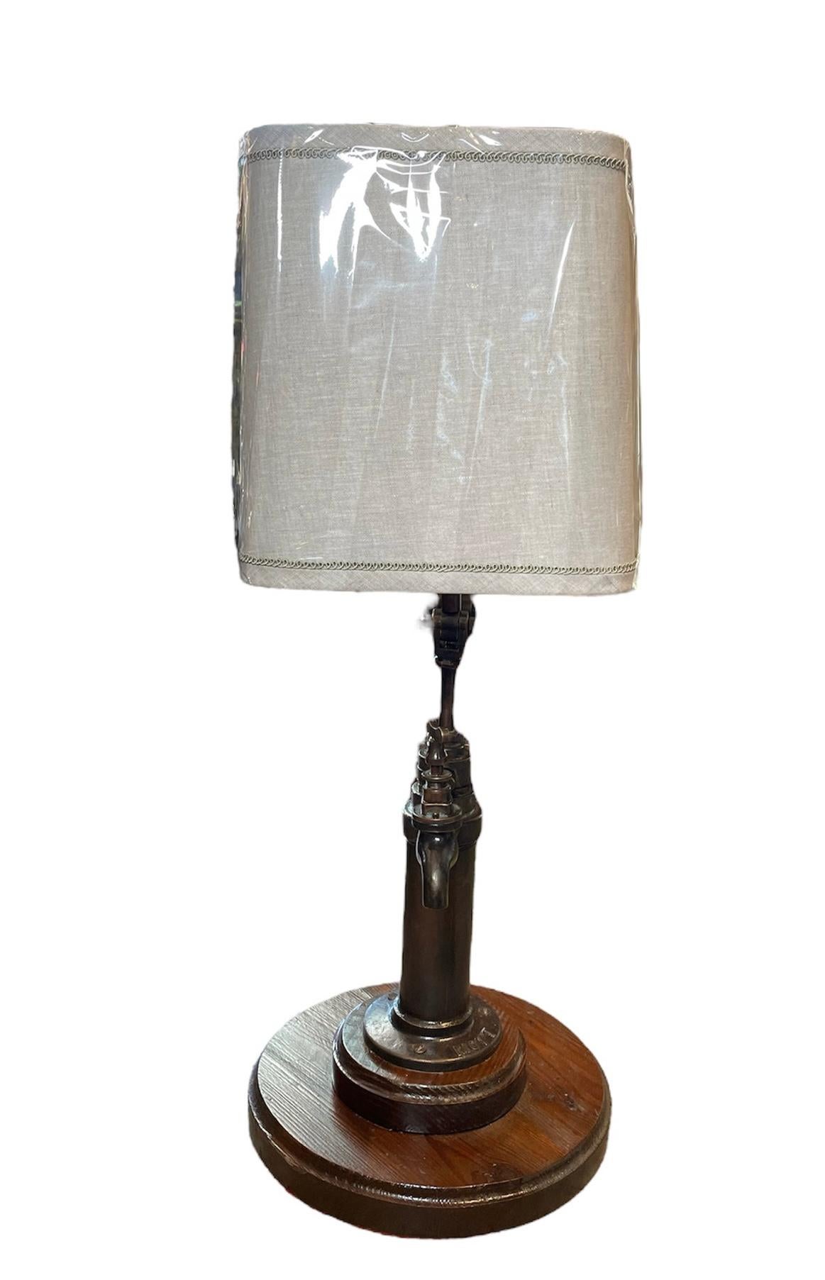 20th Century Unique Metal Pump Handle Faucet Table/Desk Lamp For Sale