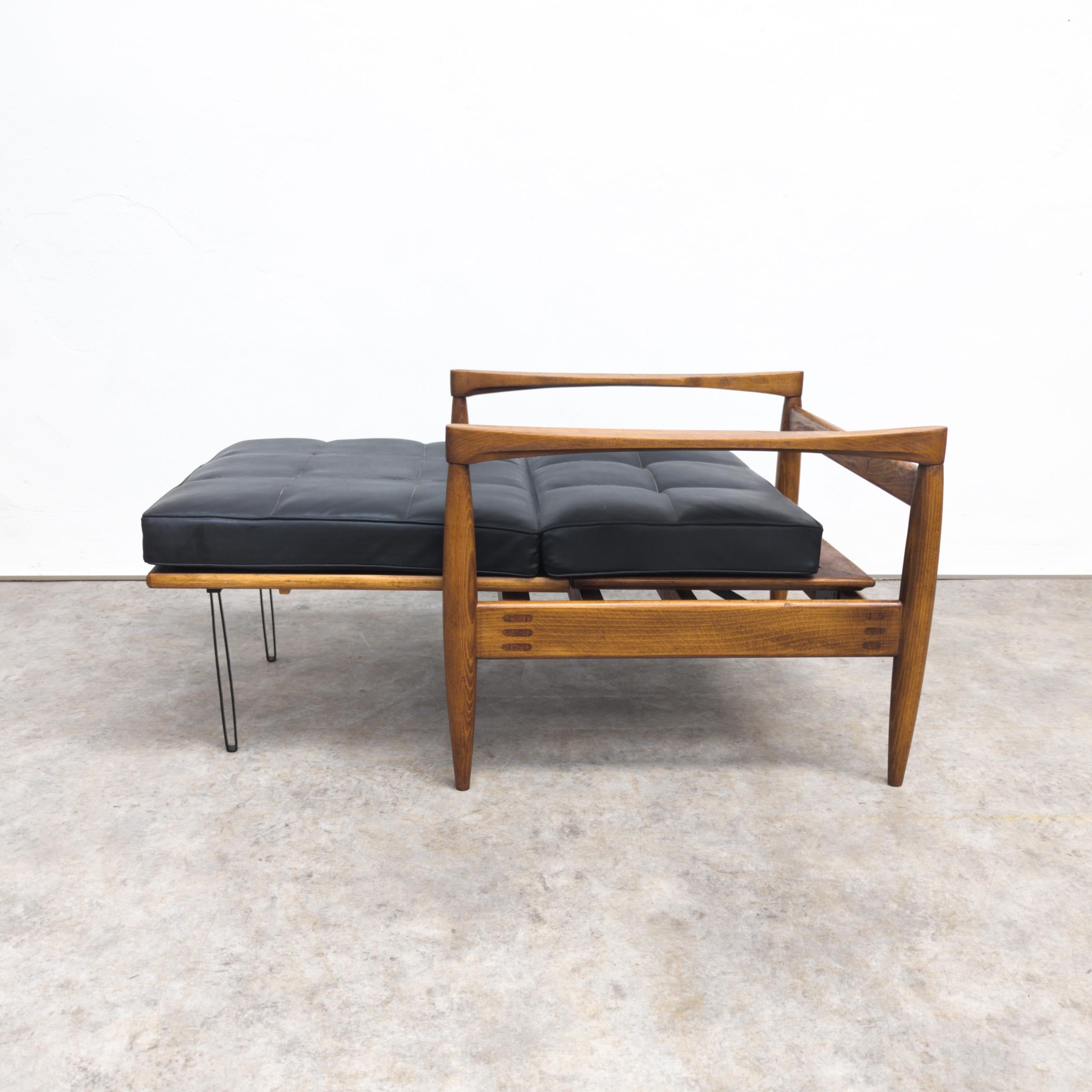 Unique Mid Century adjustable teak armchair, 1960s For Sale 3
