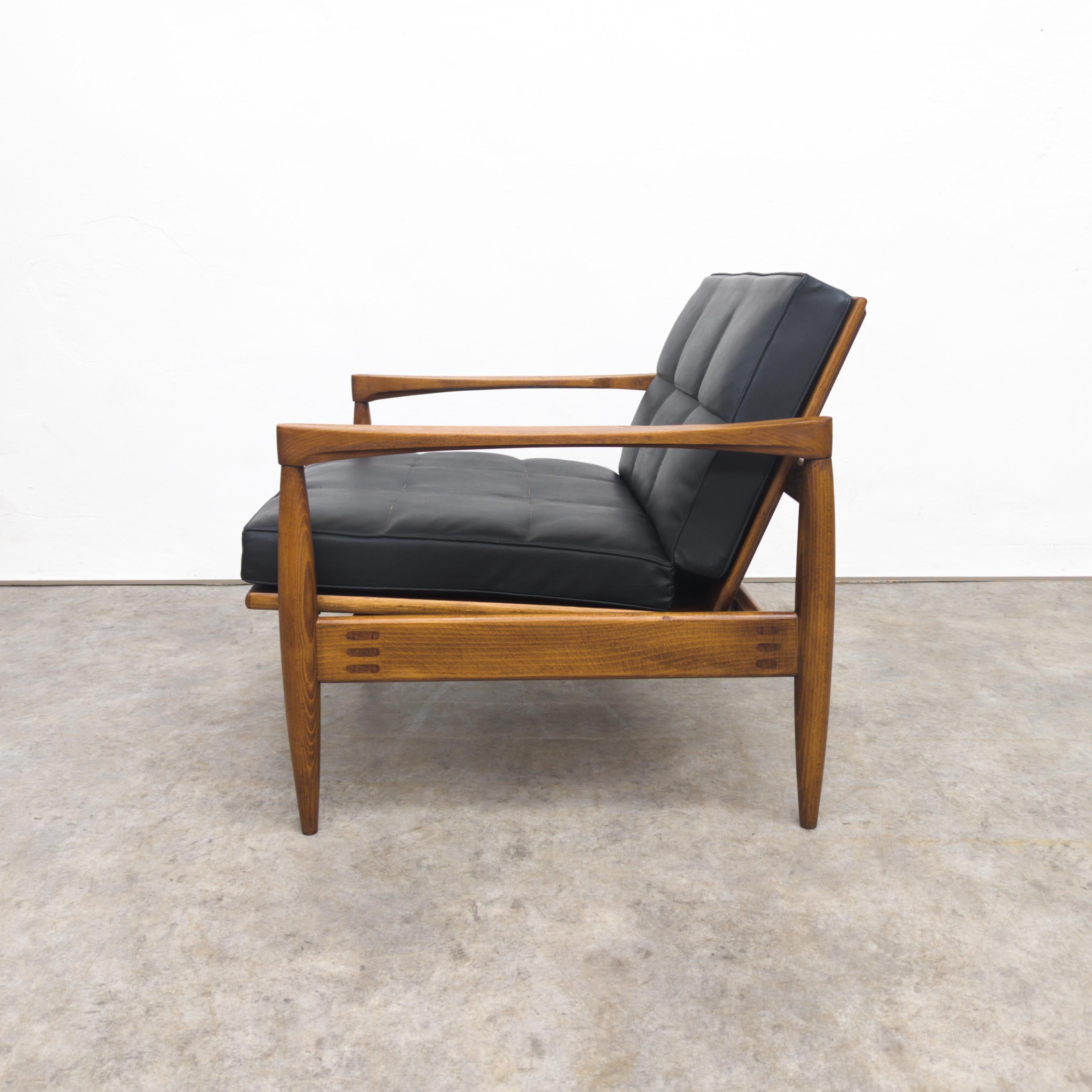 Unique Mid Century adjustable teak armchair, 1960s In Good Condition For Sale In PRAHA 5, CZ