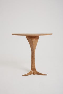 Unique Mid-Century Carved Demi-Lune Console Table