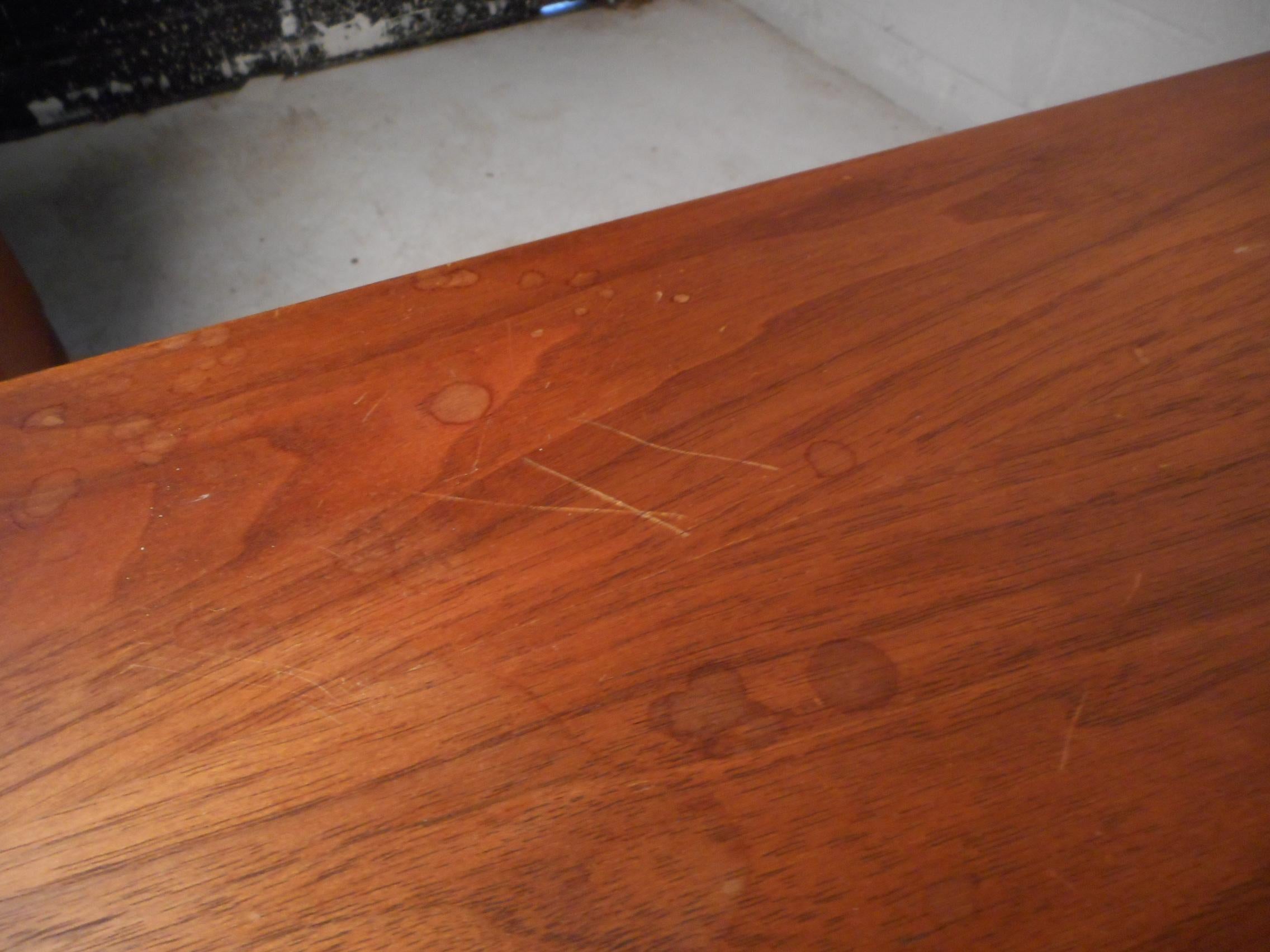 Unique Midcentury Desk with Cane Back 9
