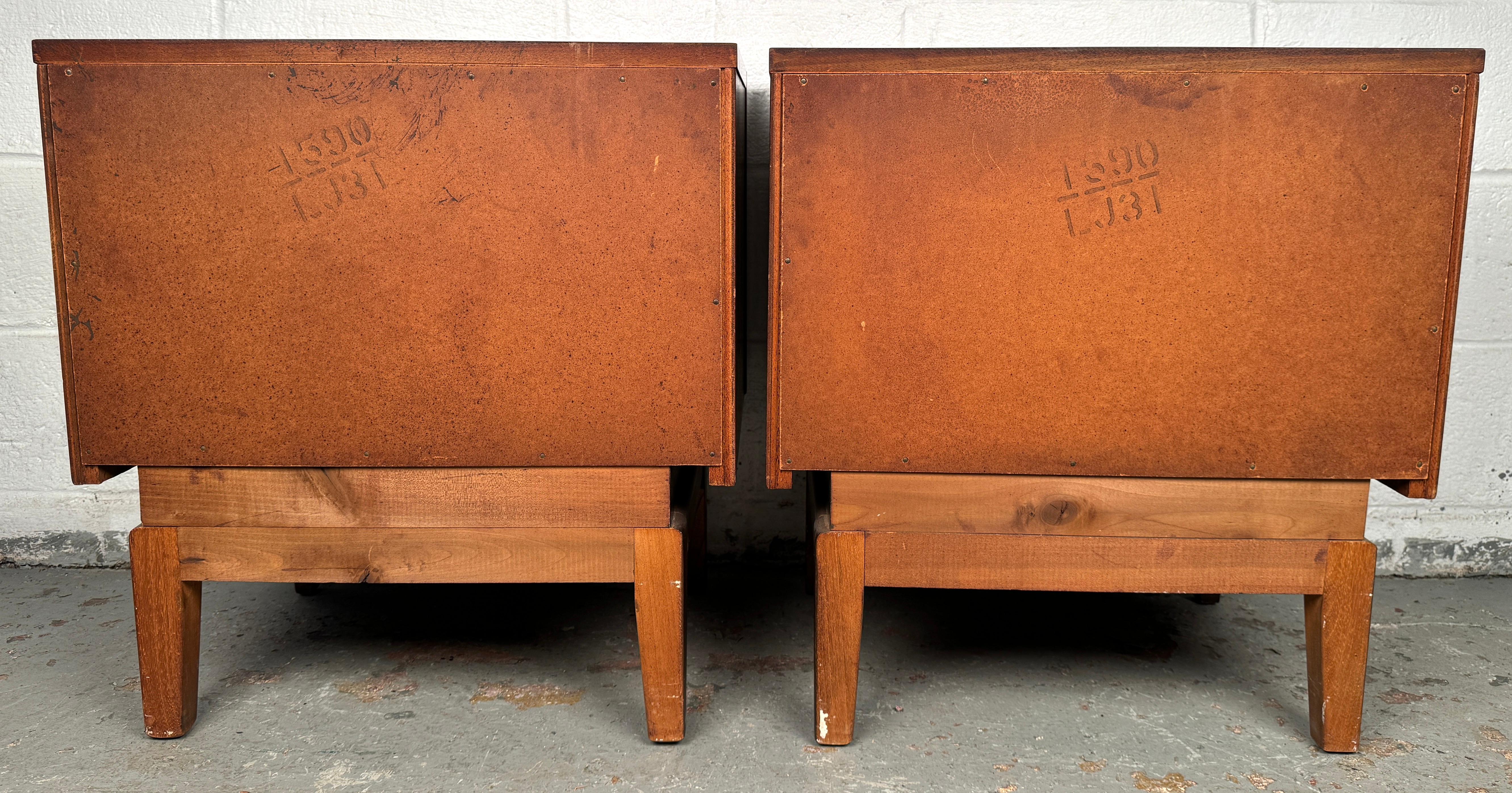 Unique Mid-Century Diamond Front Nightstands For Sale 10