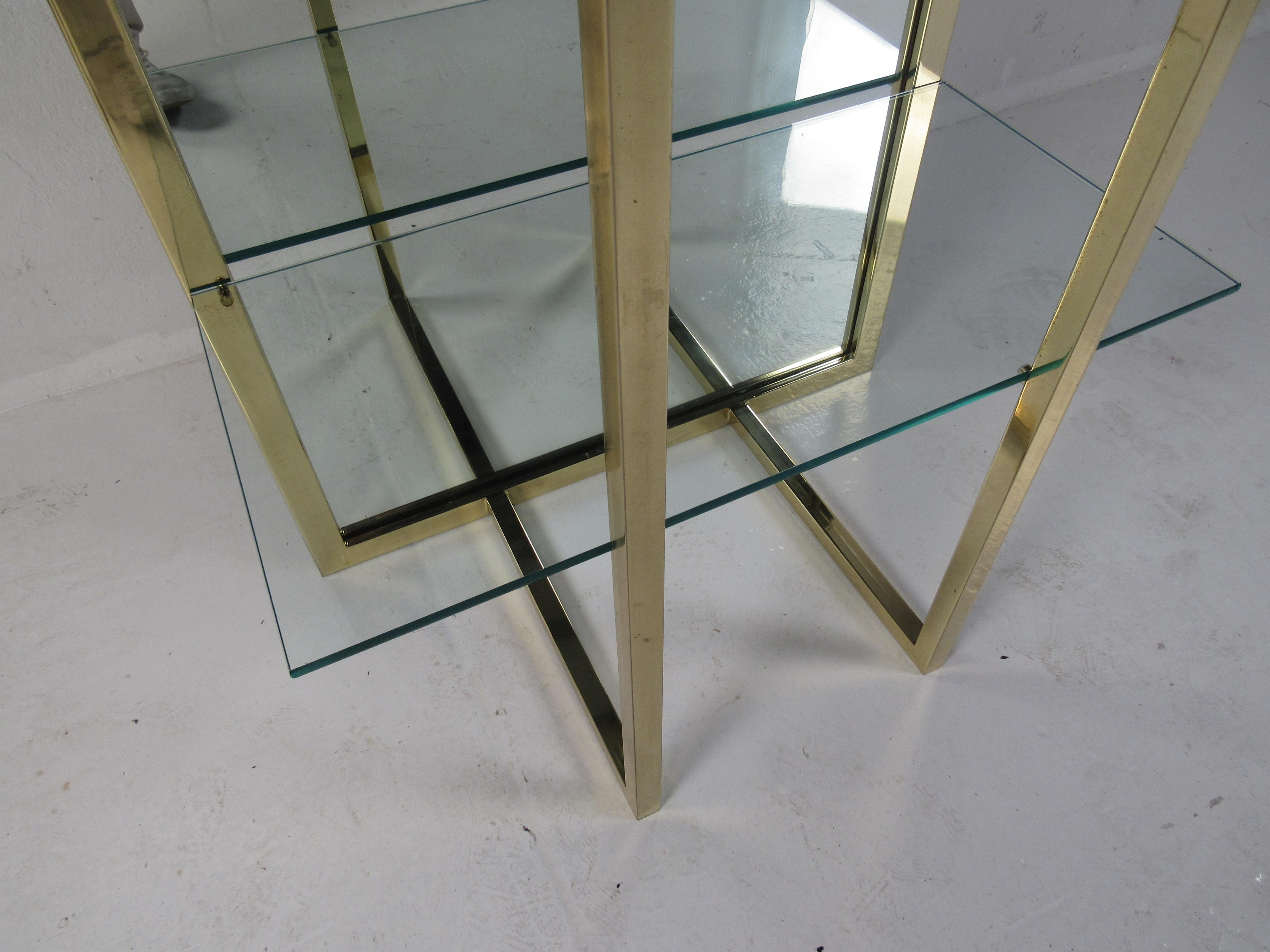 freestanding glass shelves