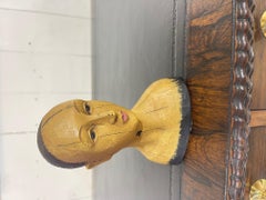 Unique Mid Century Hand Painted Terracotta Bust