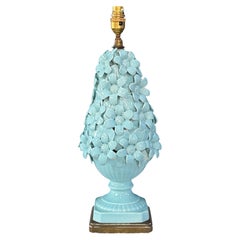 Einzigartige Mid-Century Manises Floral Casa Pupo Tischlampe