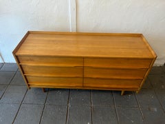 Unique Mid-Century Modern American Maple 6 Drawer Dresser Credenza by Crawford
