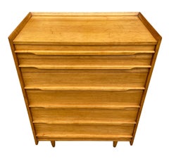 Commode à 6 tiroirs unique en érable américain, de style moderne du milieu du siècle dernier par Crawford