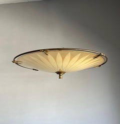 Unique Mid-Century Modern Artistic Glass-Art Flush Mount / Ceiling Light Ca 1950