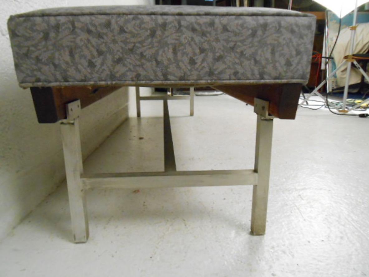 mid century upholstered bench