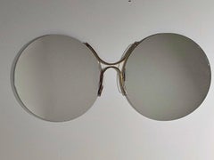 Unique Mid-Century Modern Brass Italian Large Wall Mirror