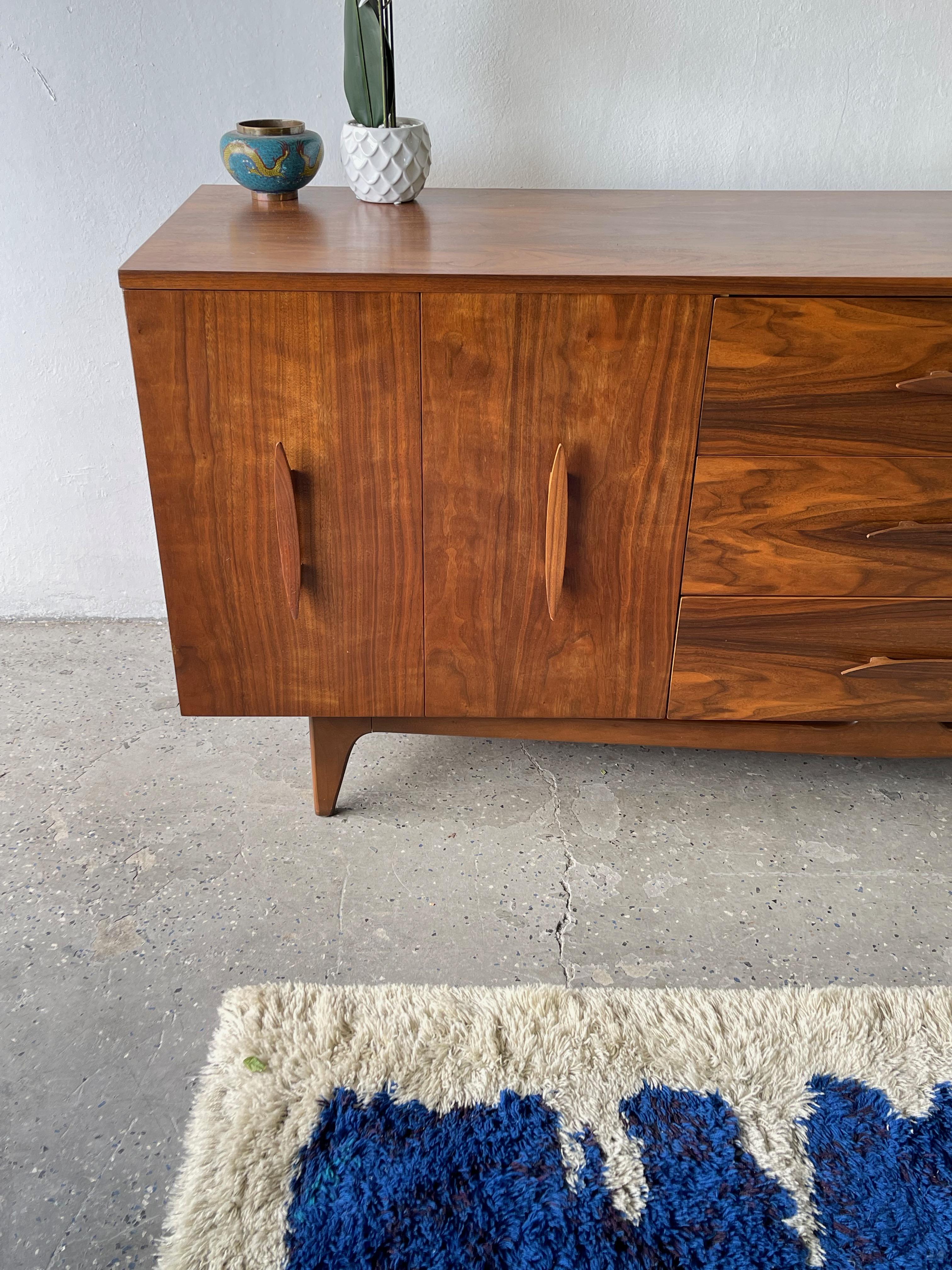Walnut Unique Mid-Century Modern Credenza / Dresser