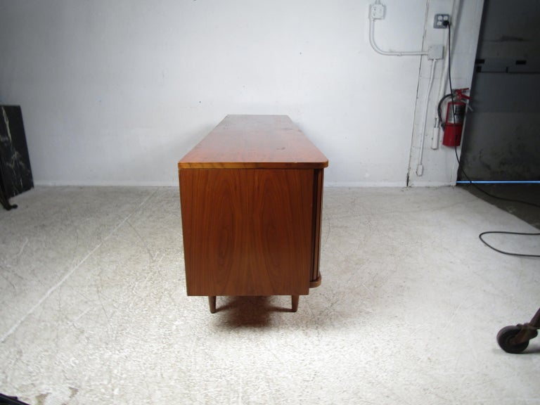 Unique MidCentury Modern Credenza with Tambour Doors at 1stDibs