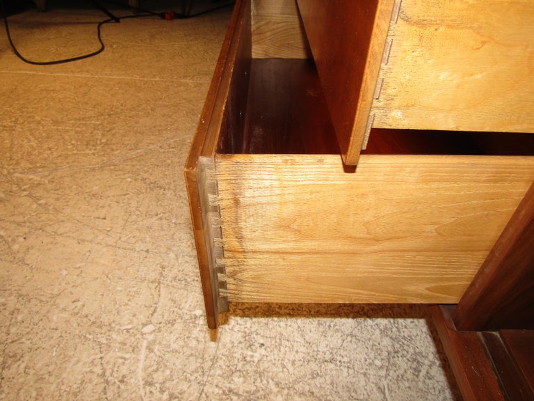 Unique MidCentury Modern Credenza with Tambour Doors at 1stDibs