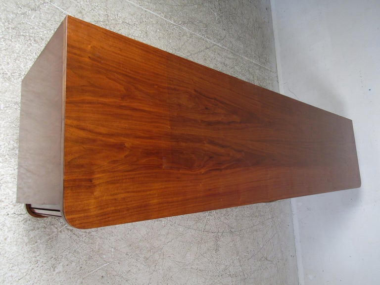 Unique MidCentury Modern Credenza with Tambour Doors at 1stDibs