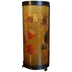 Unique Mid-Century Modern Flower & Leafs Inlaid French Umbrella Stand by Accolay