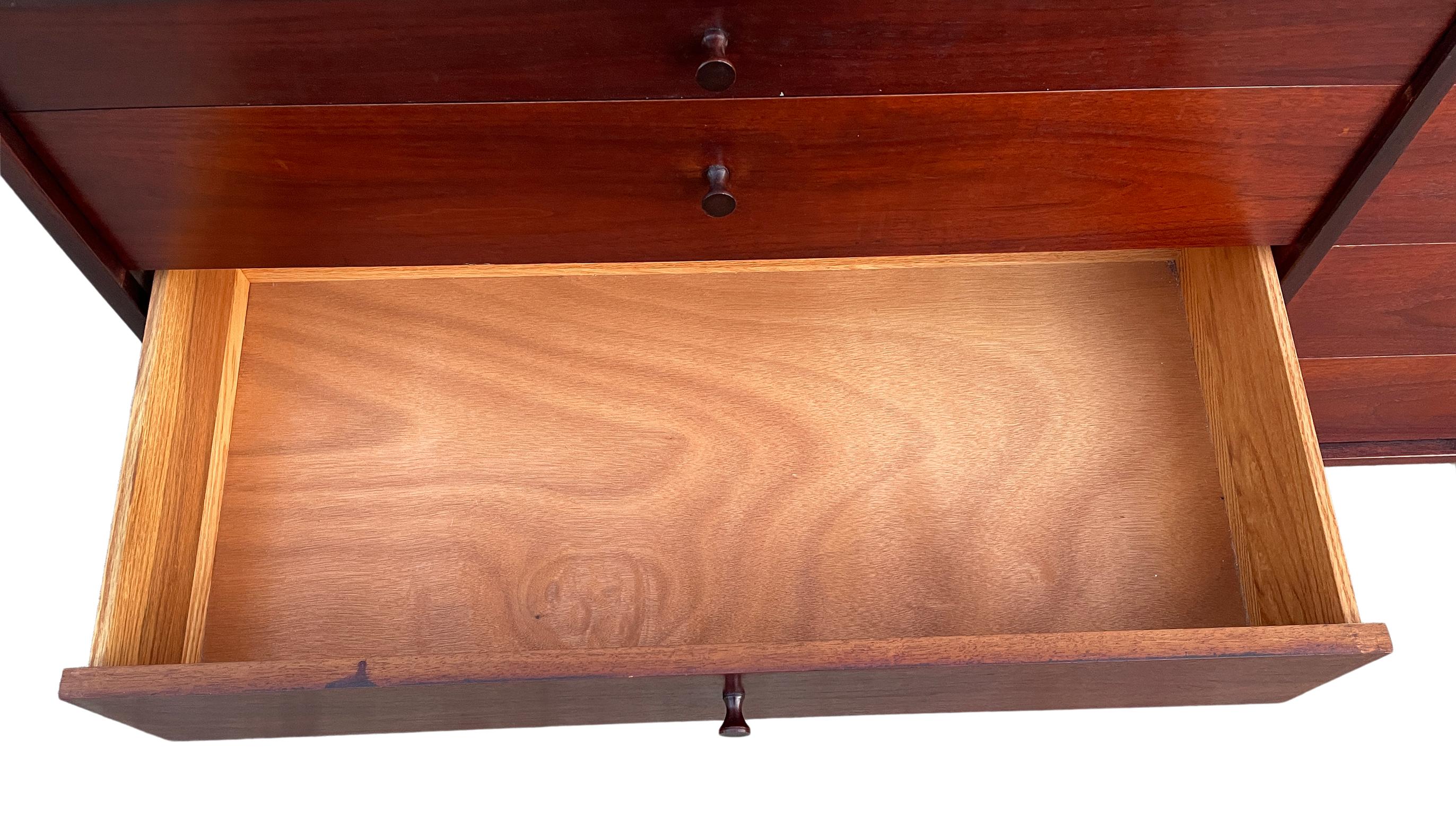 Unique Mid-Century Modern Long Walnut 8-Drawer Dresser Credenza by Calvin 4