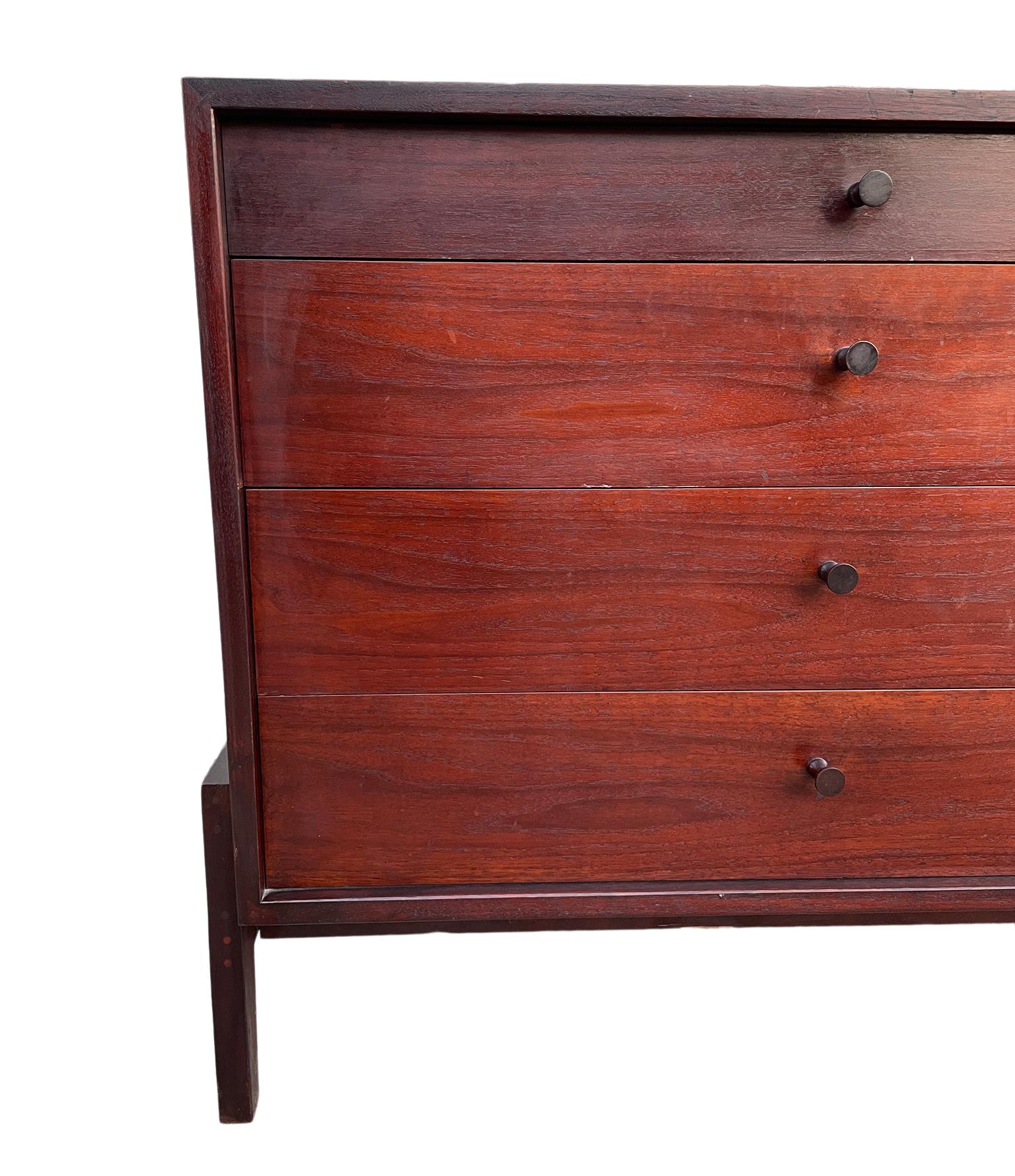 Unique Mid-Century Modern Long Walnut 8-Drawer Dresser Credenza by Calvin 2