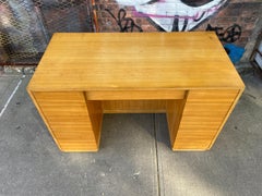 Unique Mid-Century Modern Maple 9 Drawer Desk by Drexel