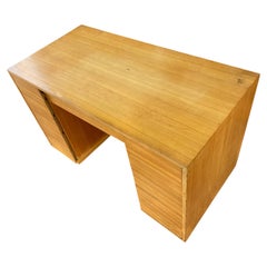 Unique Mid-Century Modern Maple 9 Drawer Desk by Drexel