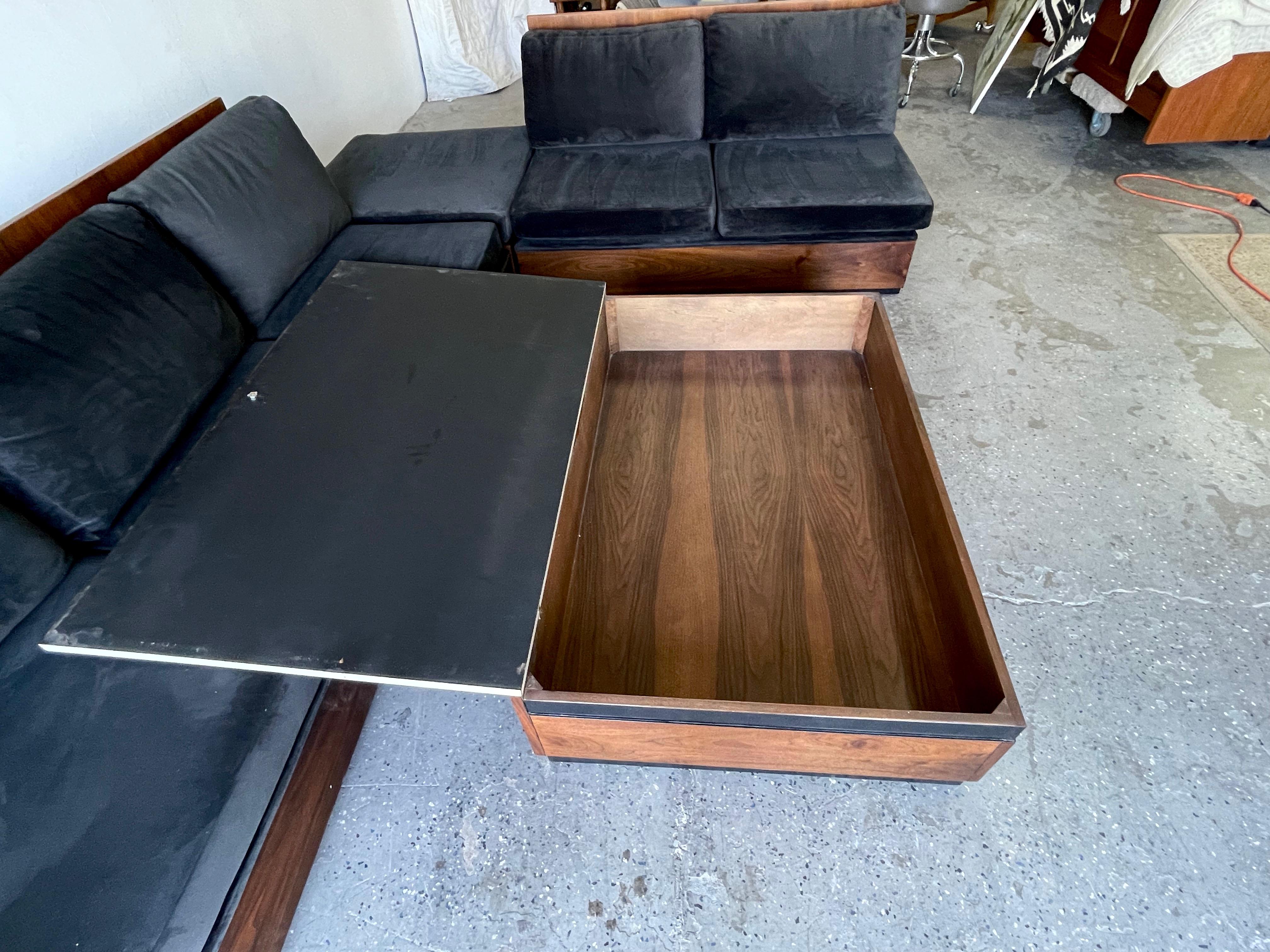 Unique Mid Century Modern Milo Baughman Era Four Piece Sectional Sofa Set 3