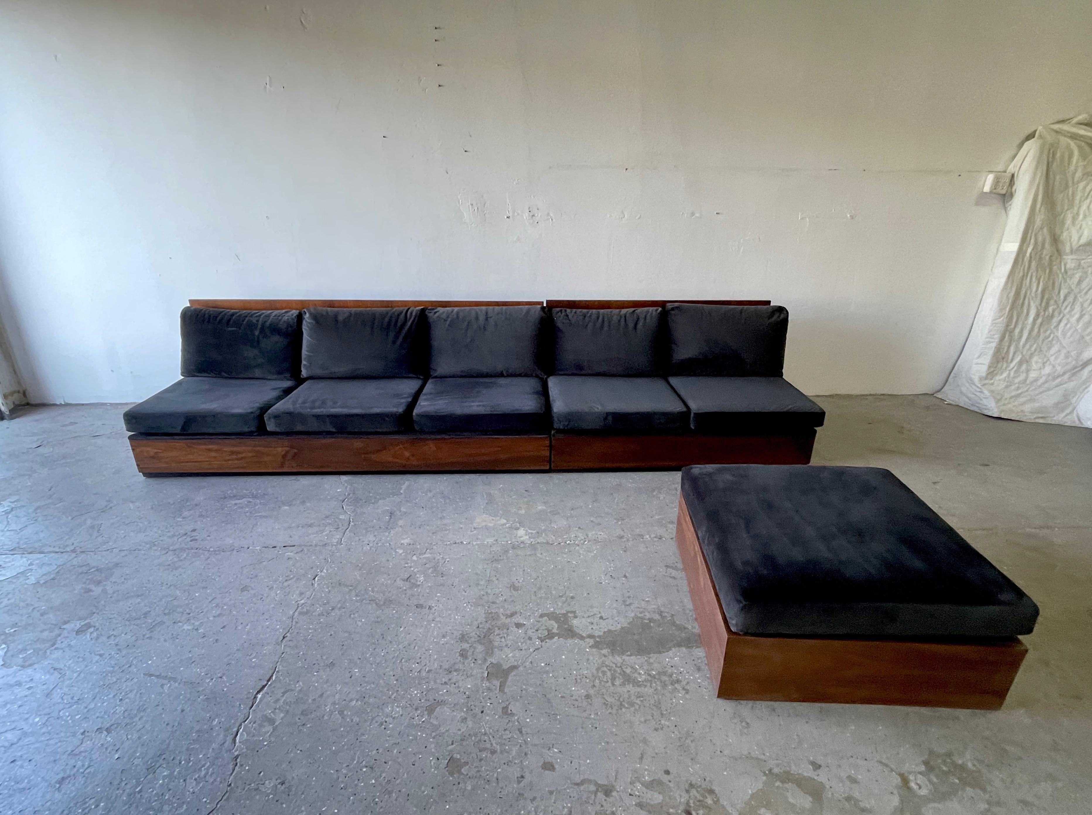 Mid-Century Modern Unique Mid Century Modern Milo Baughman Era Four Piece Sectional Sofa Set