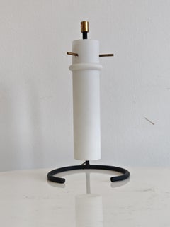 Unique Mid Century Modern Table Lamp in Brass and Opaline glass by Stilnovo