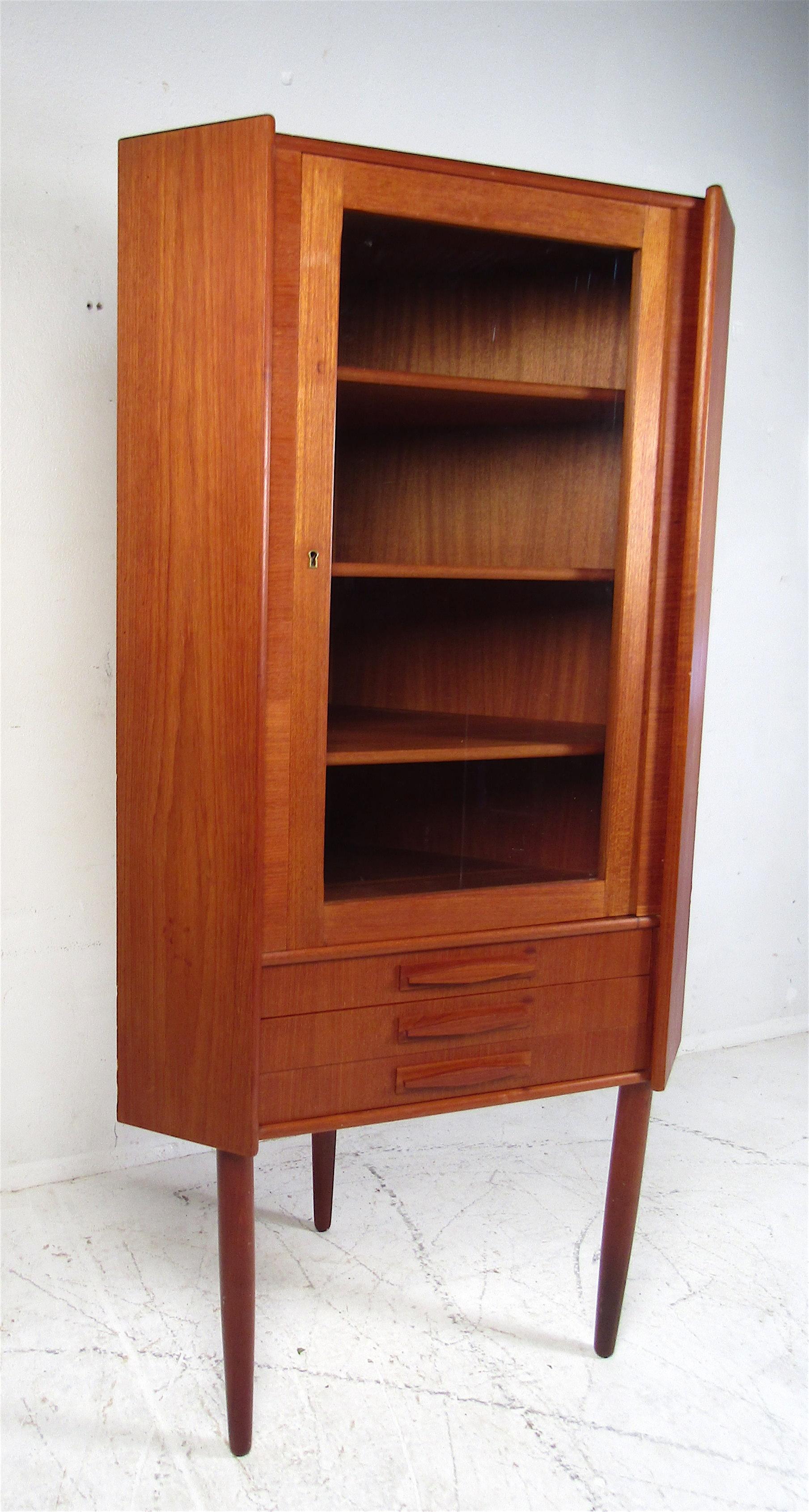 mid century corner cabinet