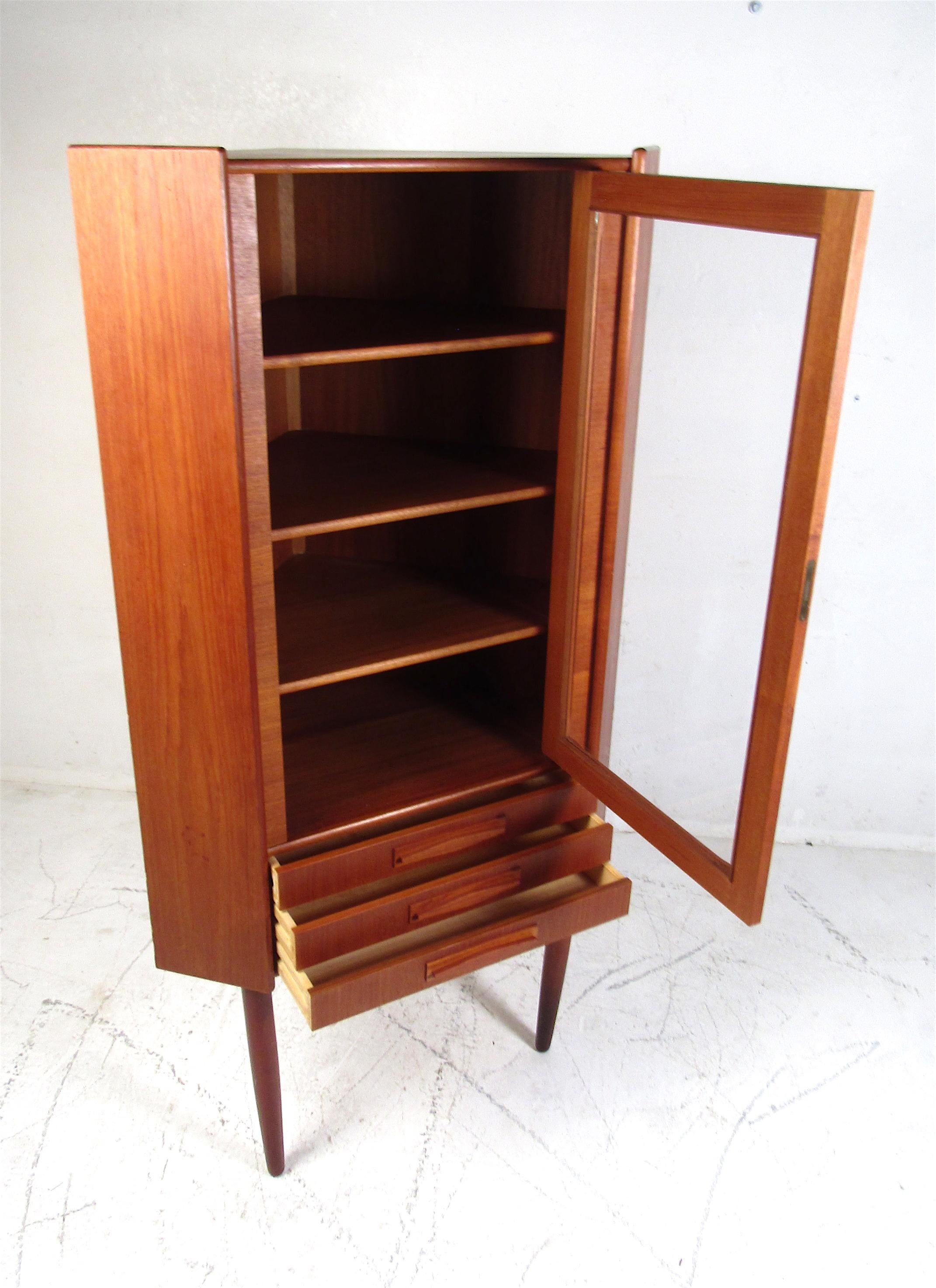 Danish Unique Mid-Century Modern Teak Corner Cabinet