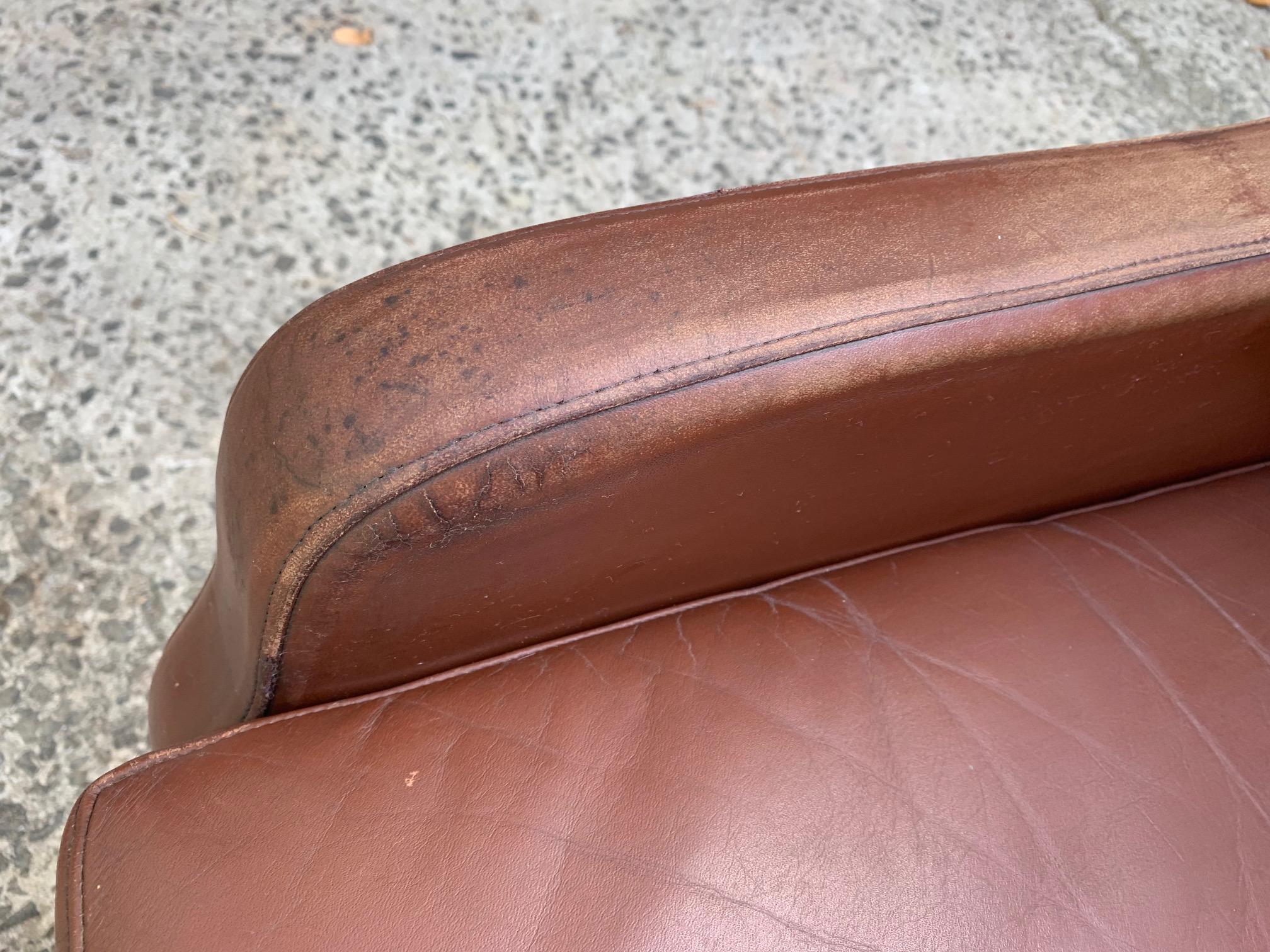 Unique Mid-Century Borge Mogensen Modern Vintage Leather Danish Lounge Chair  For Sale 1