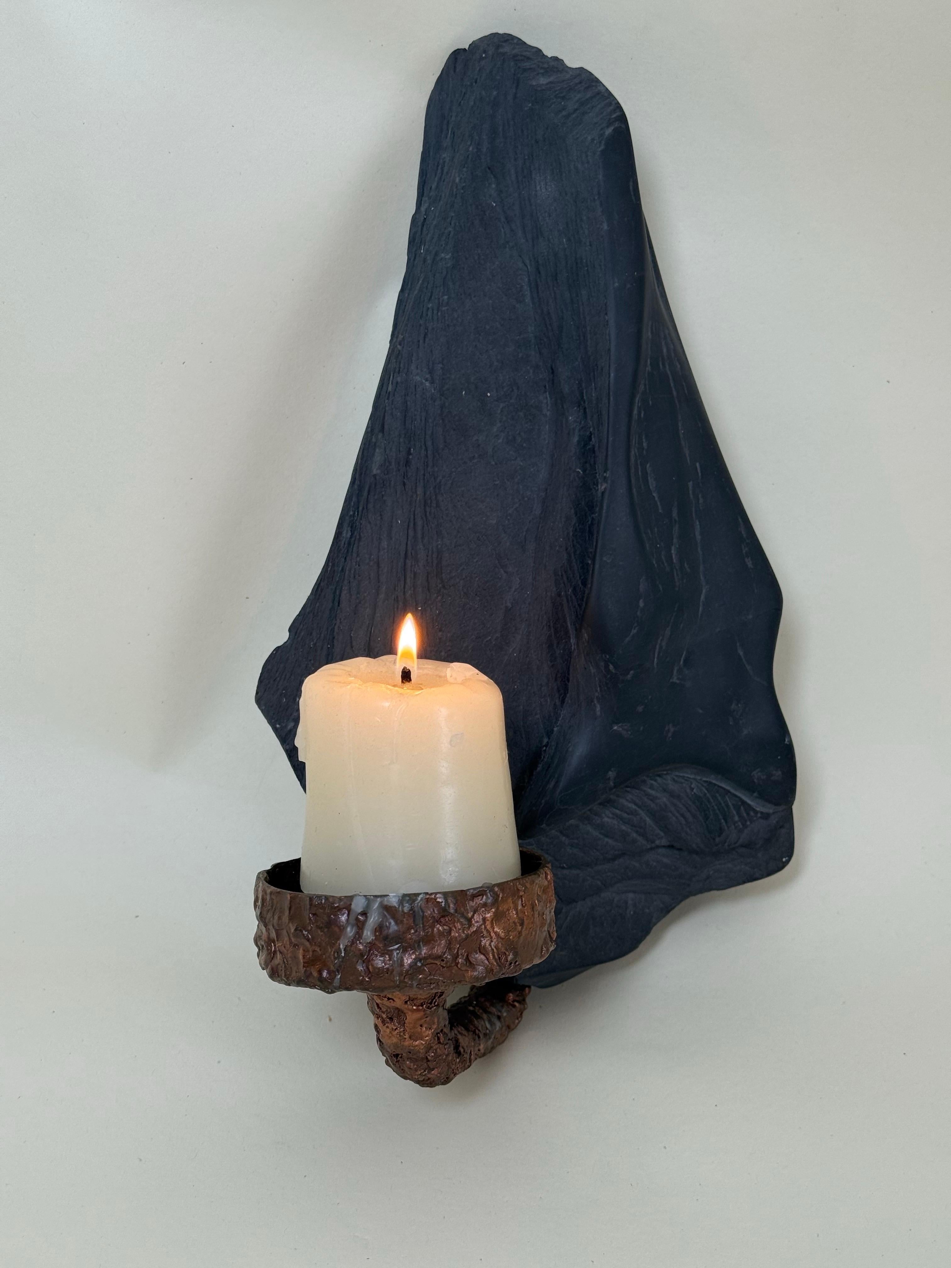 Portacandele da parete in ardesia e oCpper, unico nel suo genere, moderno e di metà secolo. in vendita 4