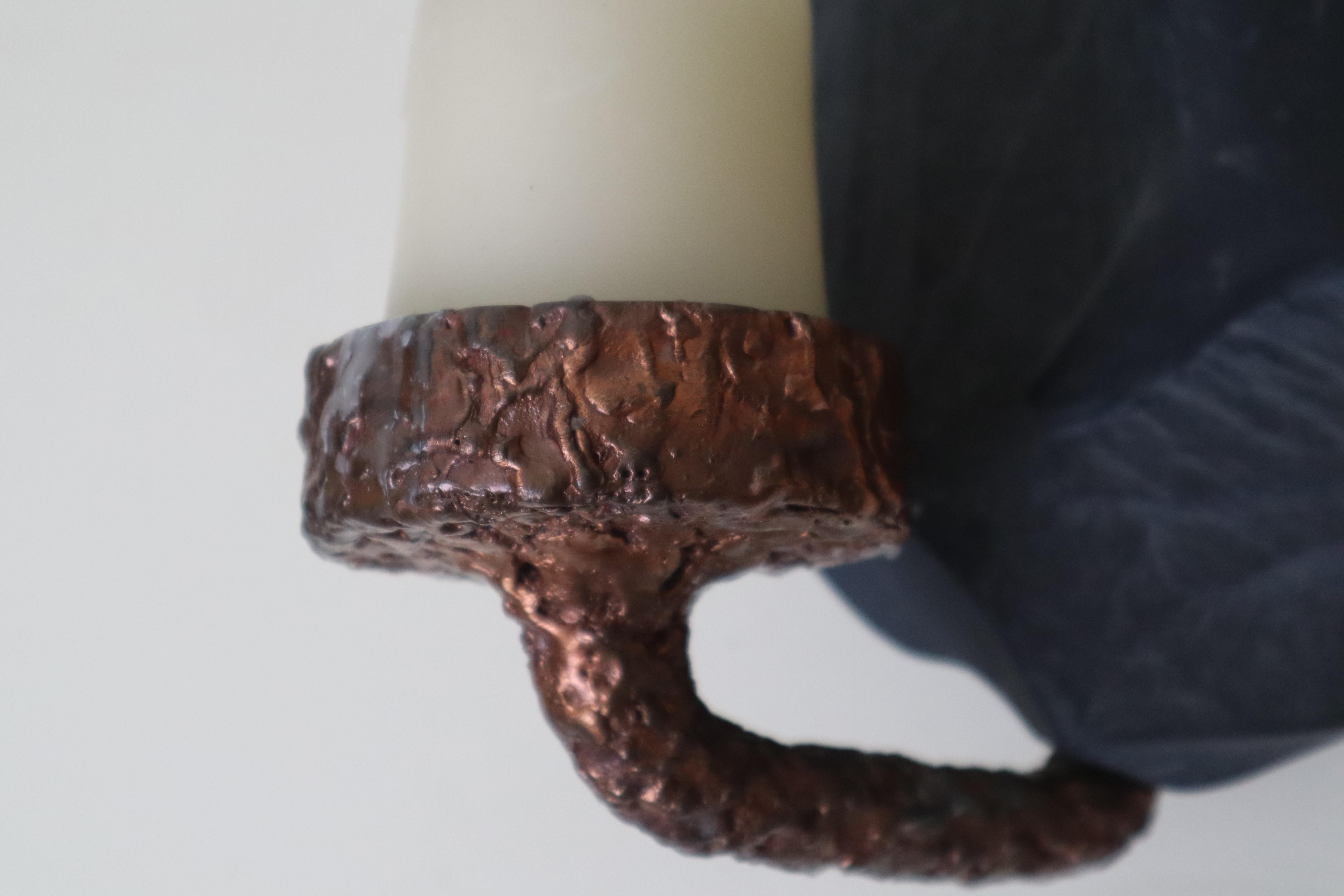 Calco Portacandele da parete in ardesia e oCpper, unico nel suo genere, moderno e di metà secolo. in vendita