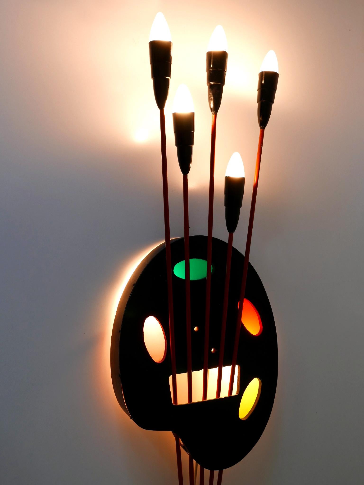 Metal Unique Mid-Century Modern Wall Fixture or Light Object 'Painting Board', 1950s For Sale