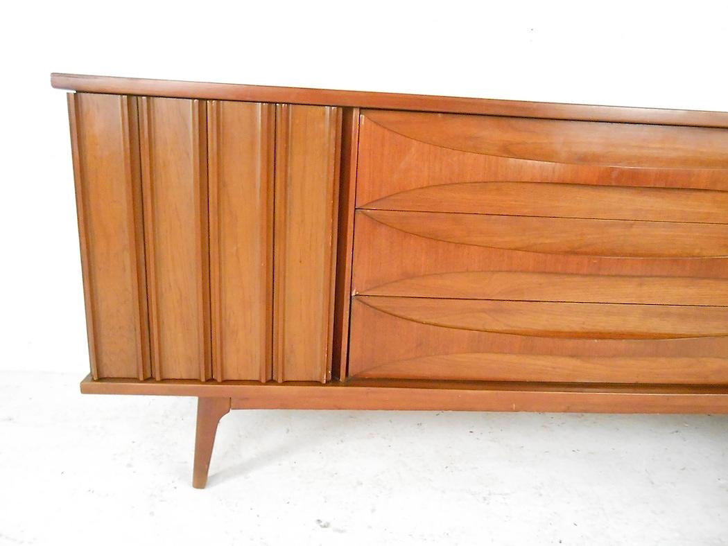 Unique Mid-Century Modern Walnut Server For Sale 4