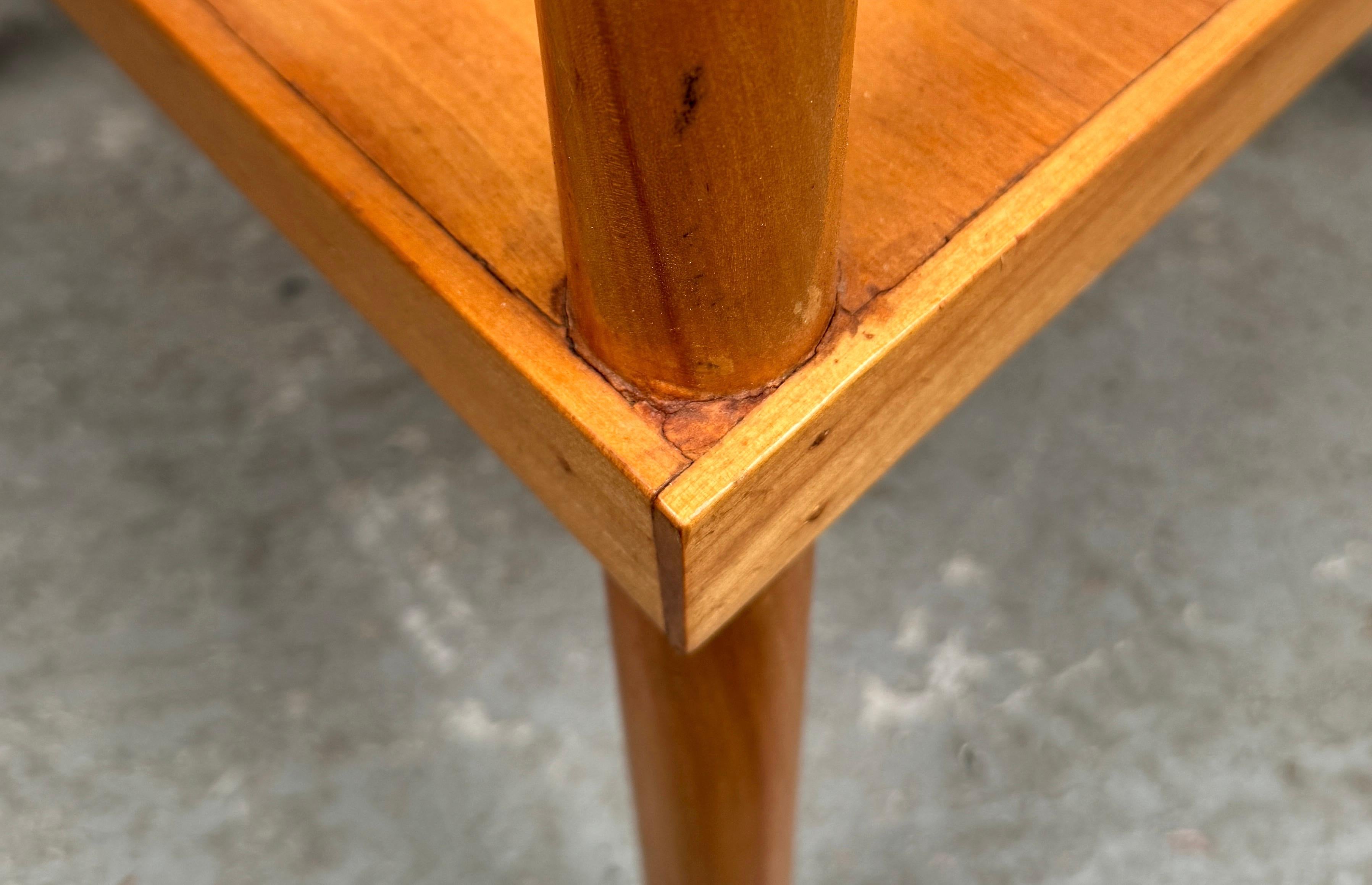 Unique Mid-Century Parquet Maple Side Table im Angebot 4