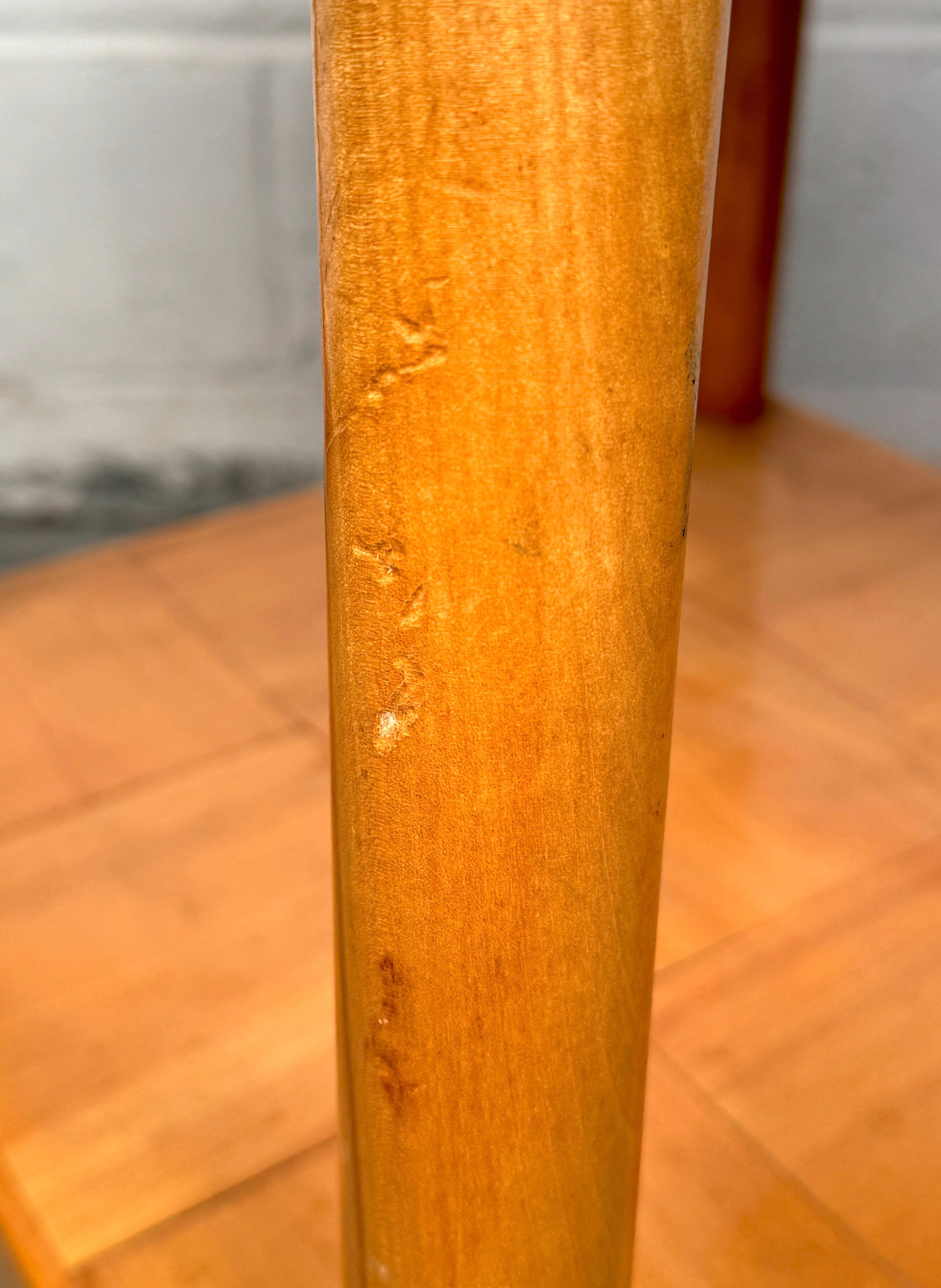 Unique Mid-Century Parquet Maple Side Table im Angebot 6