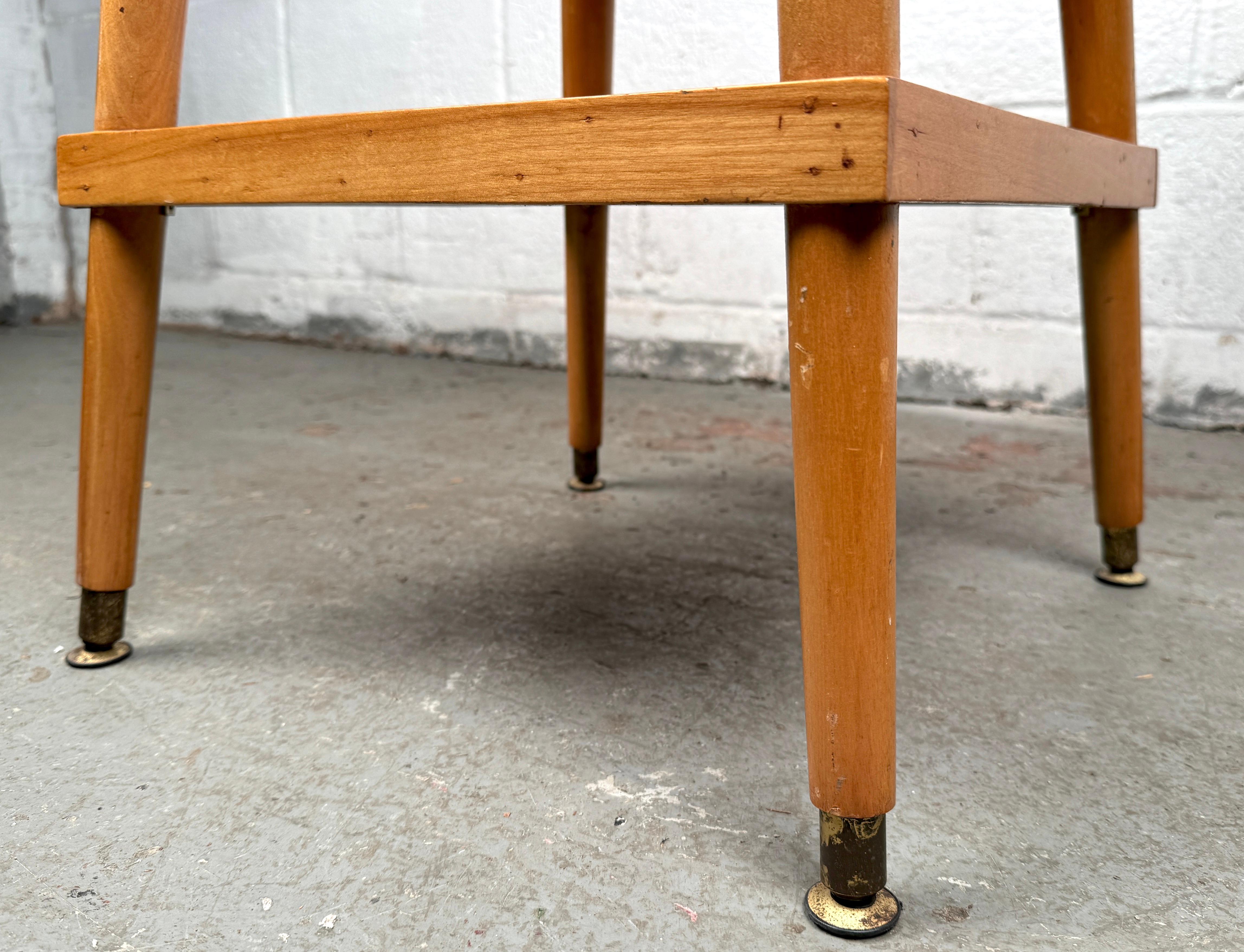 Unique Mid-Century Parquet Maple Side Table im Angebot 11