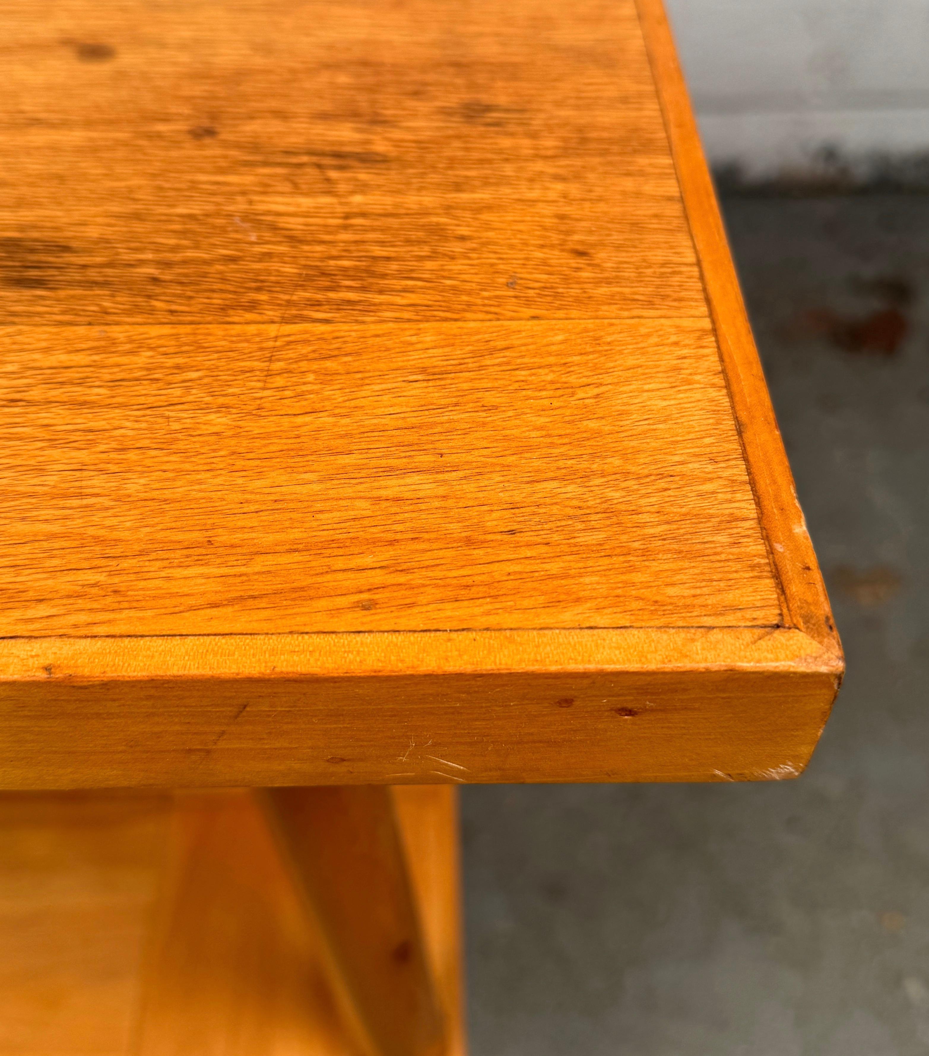 Unique Mid-Century Parquet Maple Side Table im Angebot 2