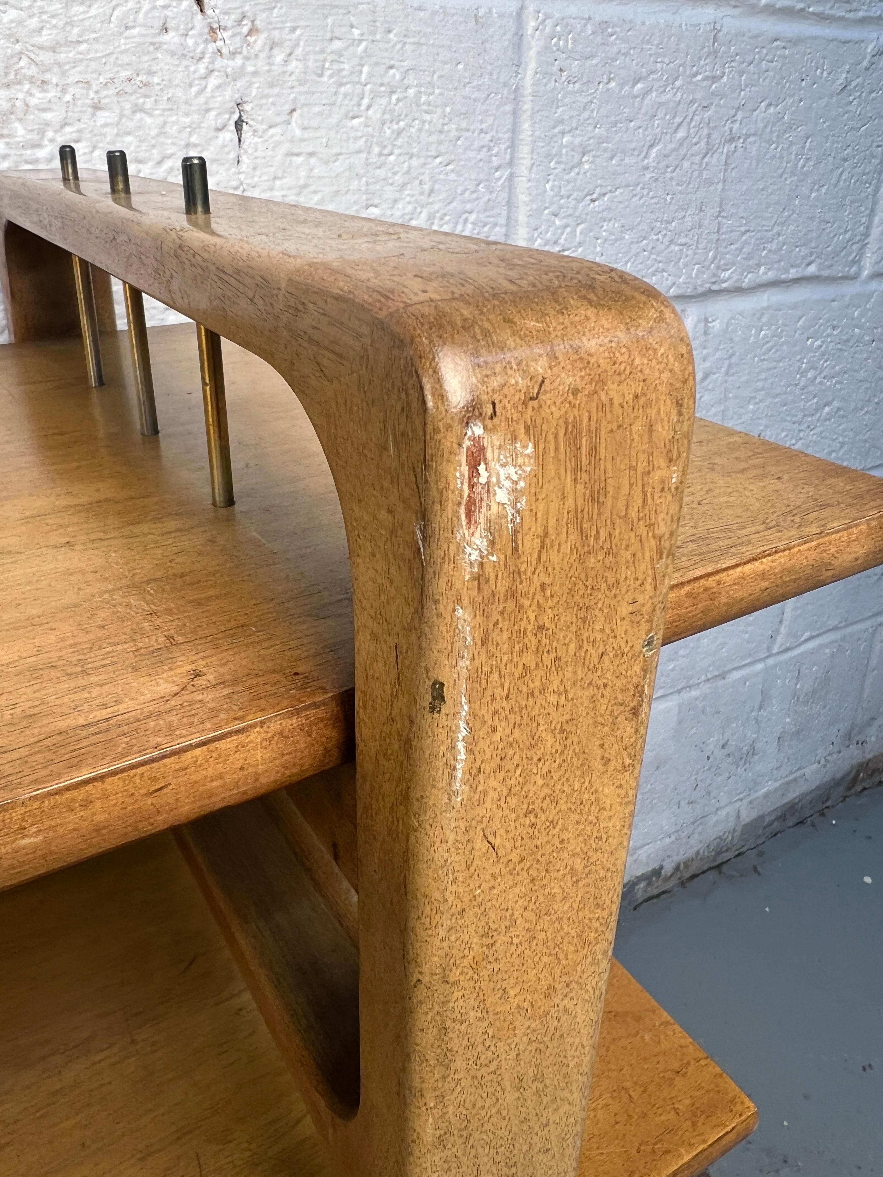 Chariot à roulettes en érable unique du milieu du siècle dernier en vente 2