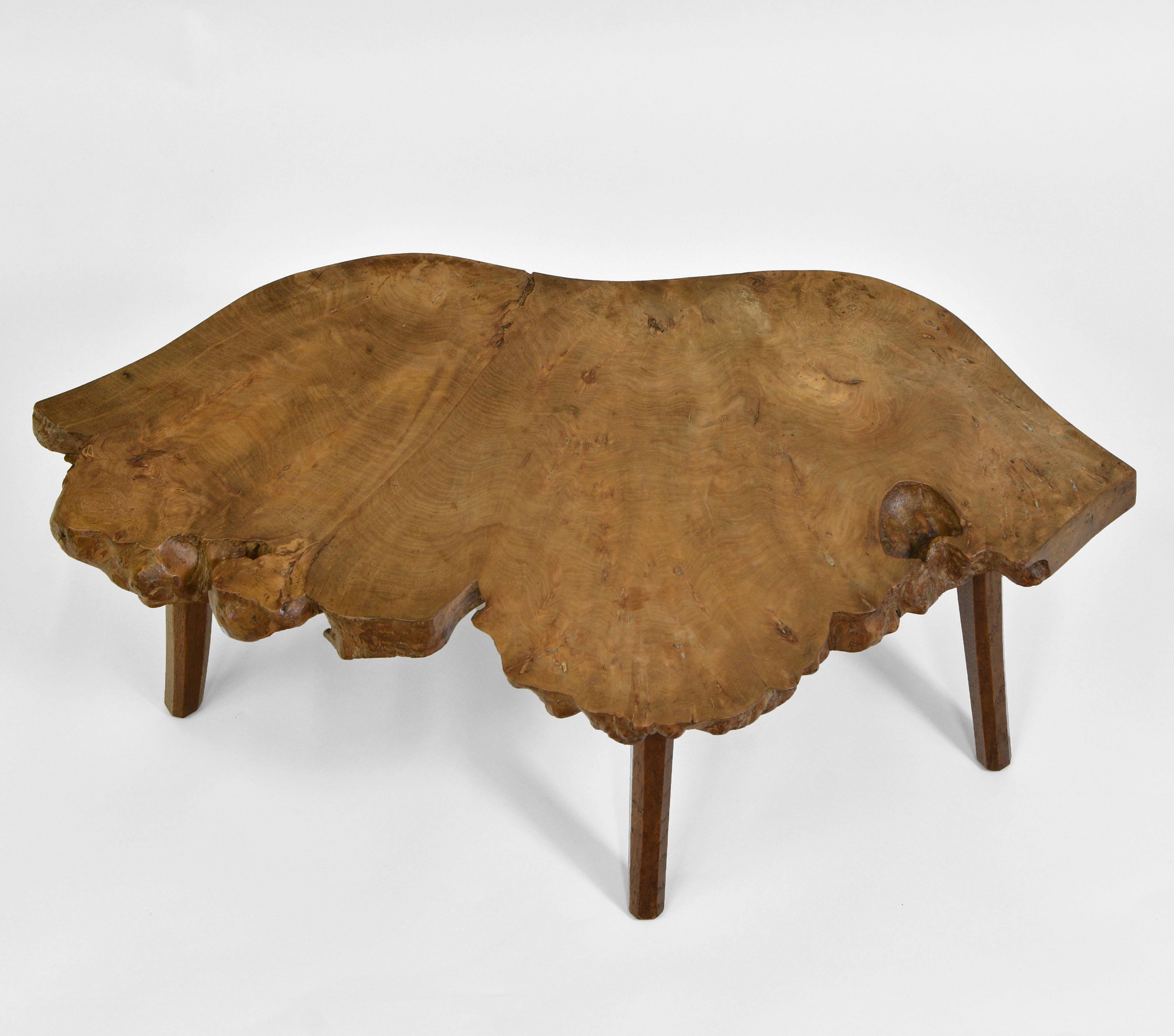 Hand-Crafted Unique Mid-Century Sculptural Burr Elm Coffee Table by Jack Grimble England 1965