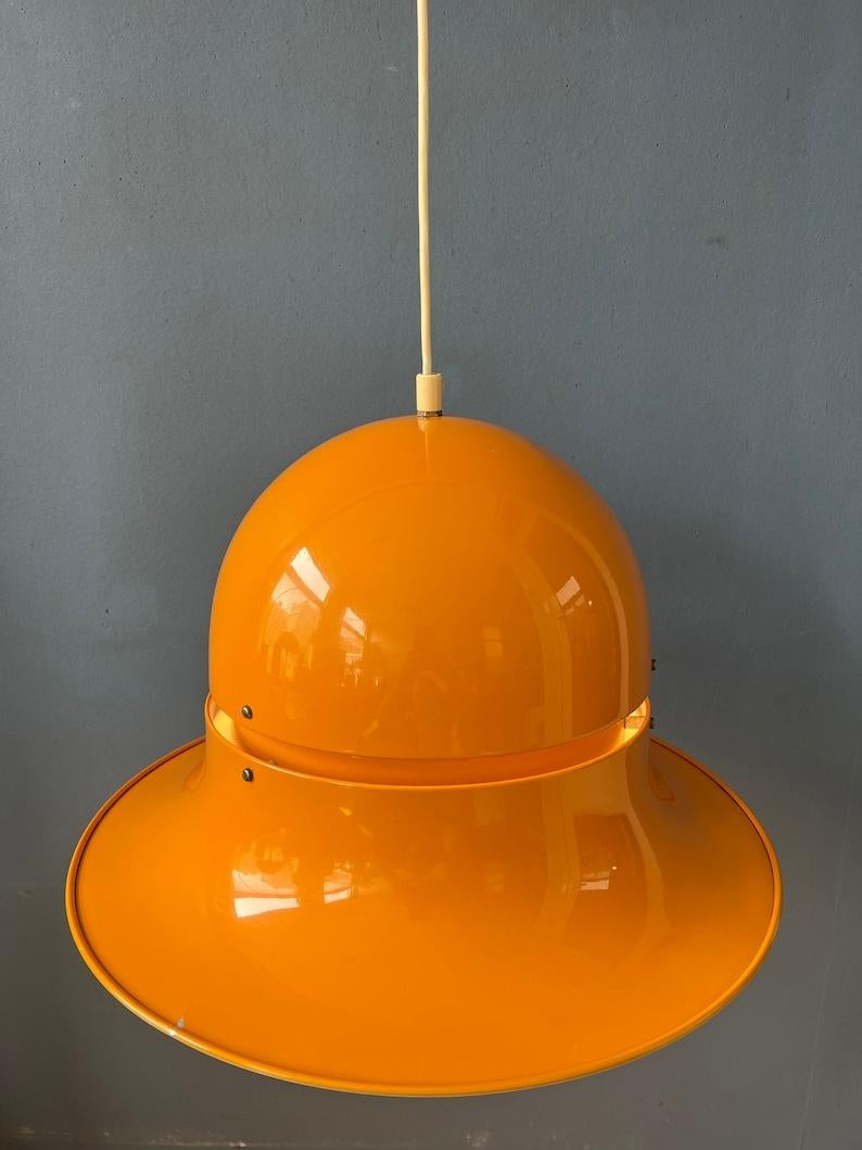 Metal Unique Mid Century Space Age Pendant Lamp in Yellow Colour, 1970s For Sale