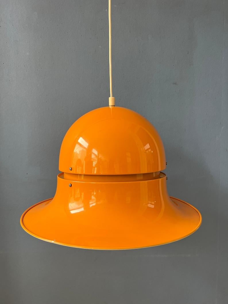 Unique Mid Century Space Age Pendant Lamp in Yellow Colour, 1970s For Sale 3