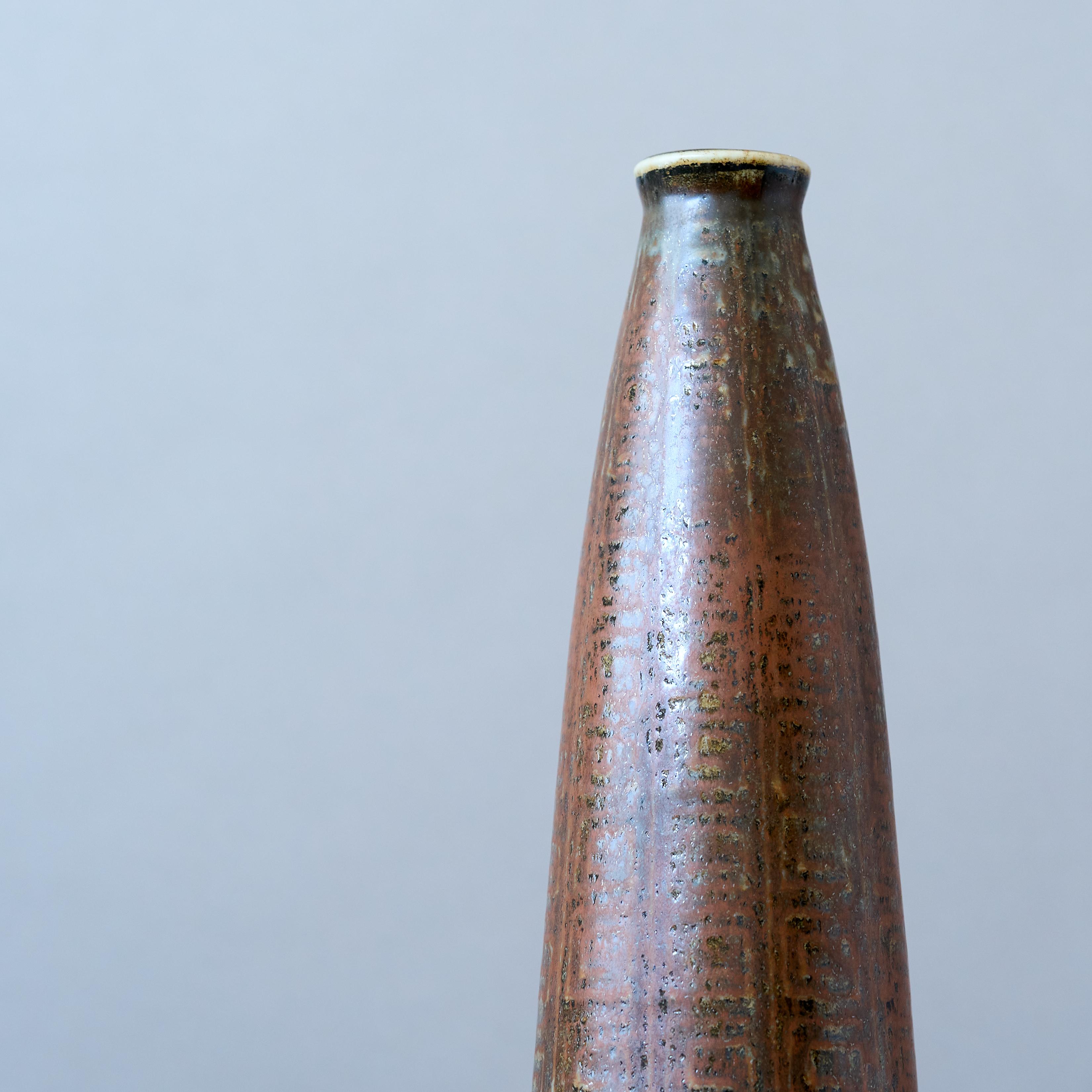 Mid-Century Modern Unique Mid-Century Stoneware Vase by Carl-Harry Stalhane, Rorstrand Sweden 1960s For Sale