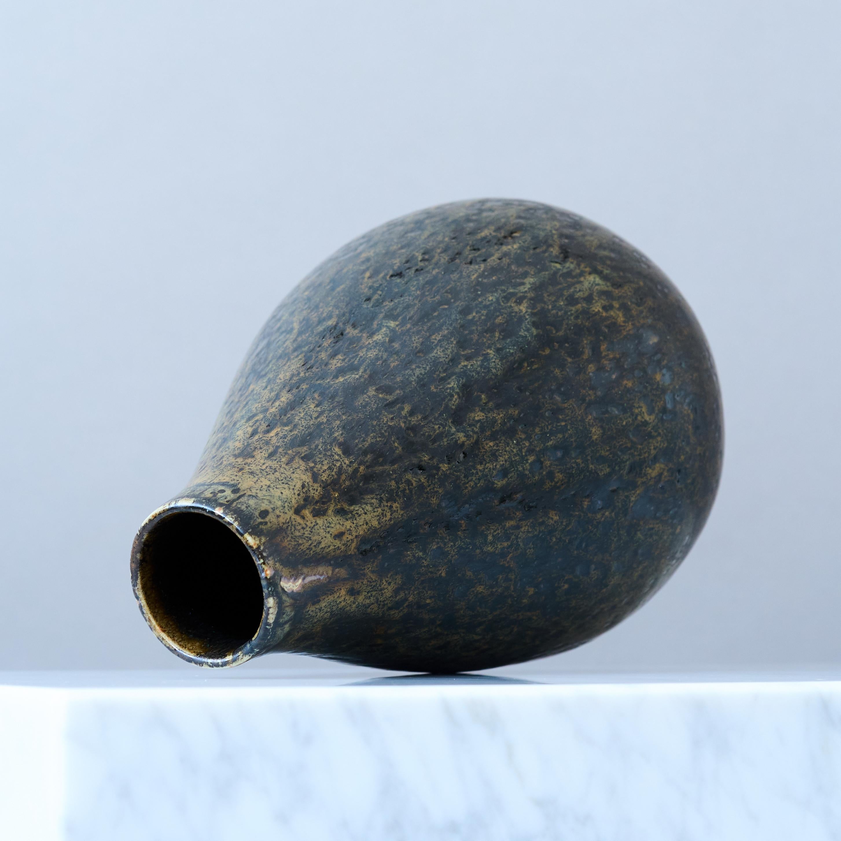 20th Century Unique Mid-Century Stoneware Vase by Carl-Harry Stalhane, Rorstrand Sweden 1960s For Sale