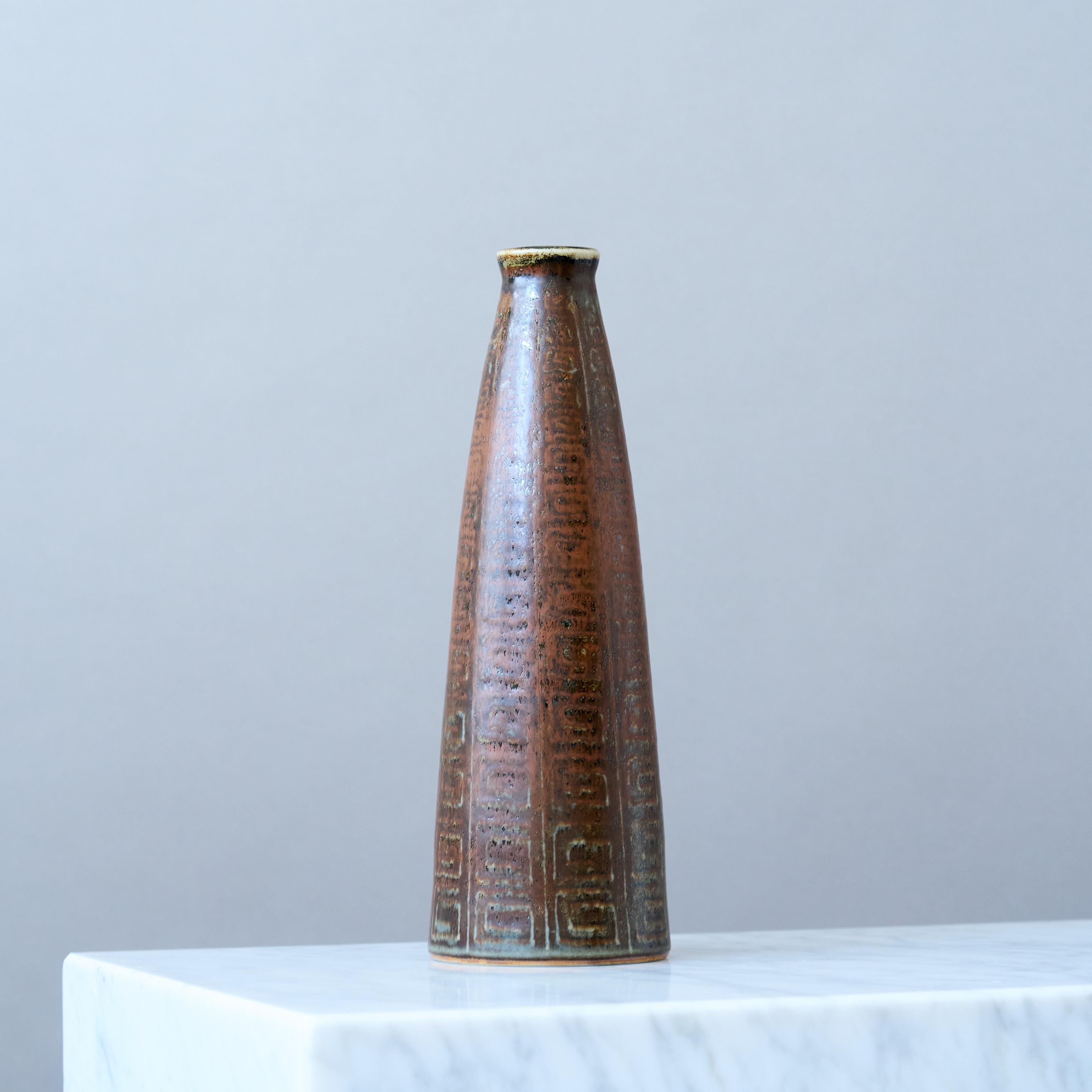 Unique Mid-Century Stoneware Vase by Carl-Harry Stalhane, Rorstrand Sweden 1960s For Sale 1