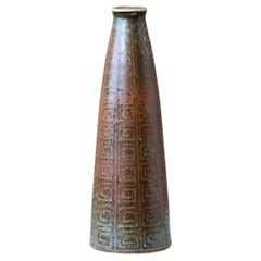 Unique Mid-Century Stoneware Vase by Carl-Harry Stalhane, Rorstrand Sweden 1960s