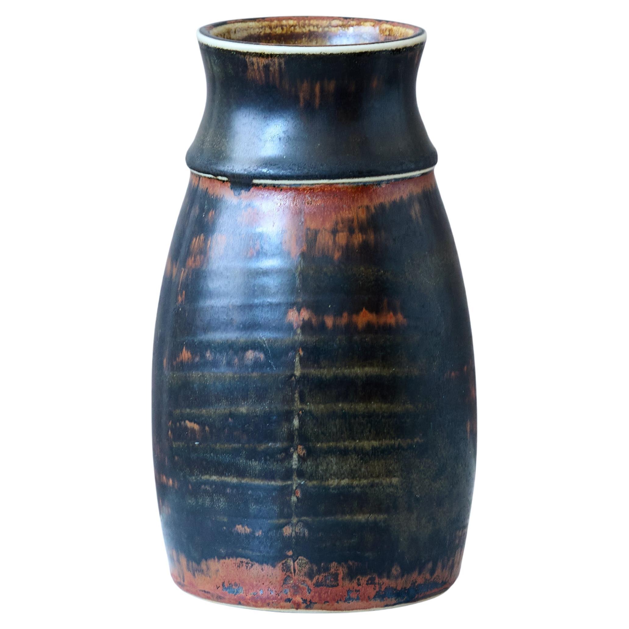 Unique Mid-Century Stoneware Vase by Carl-Harry Stalhane, Rorstrand Sweden 1960s