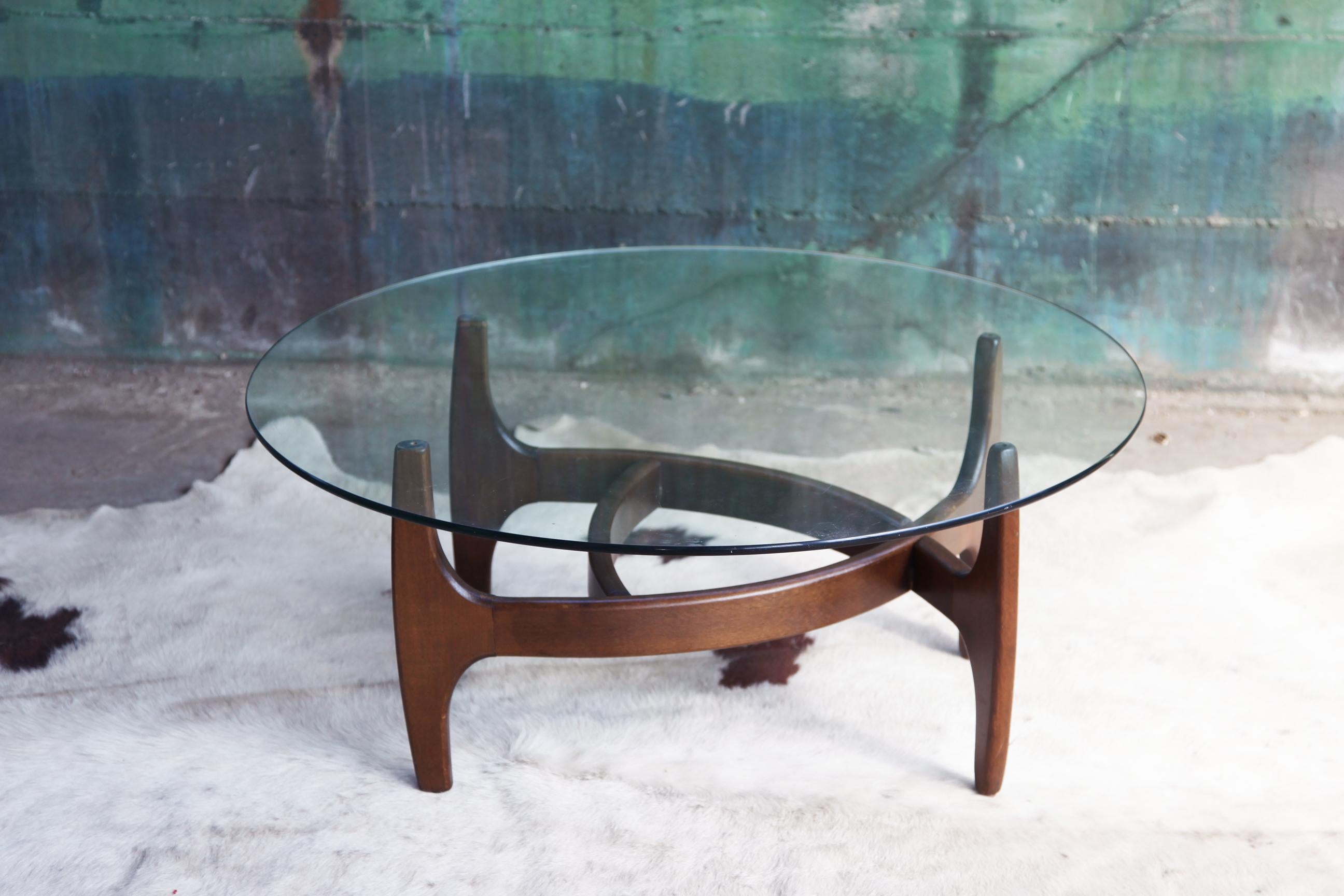 American Unique Mid-Century Walnut Adrian Pearsall Danish Modern Style Coffee Table