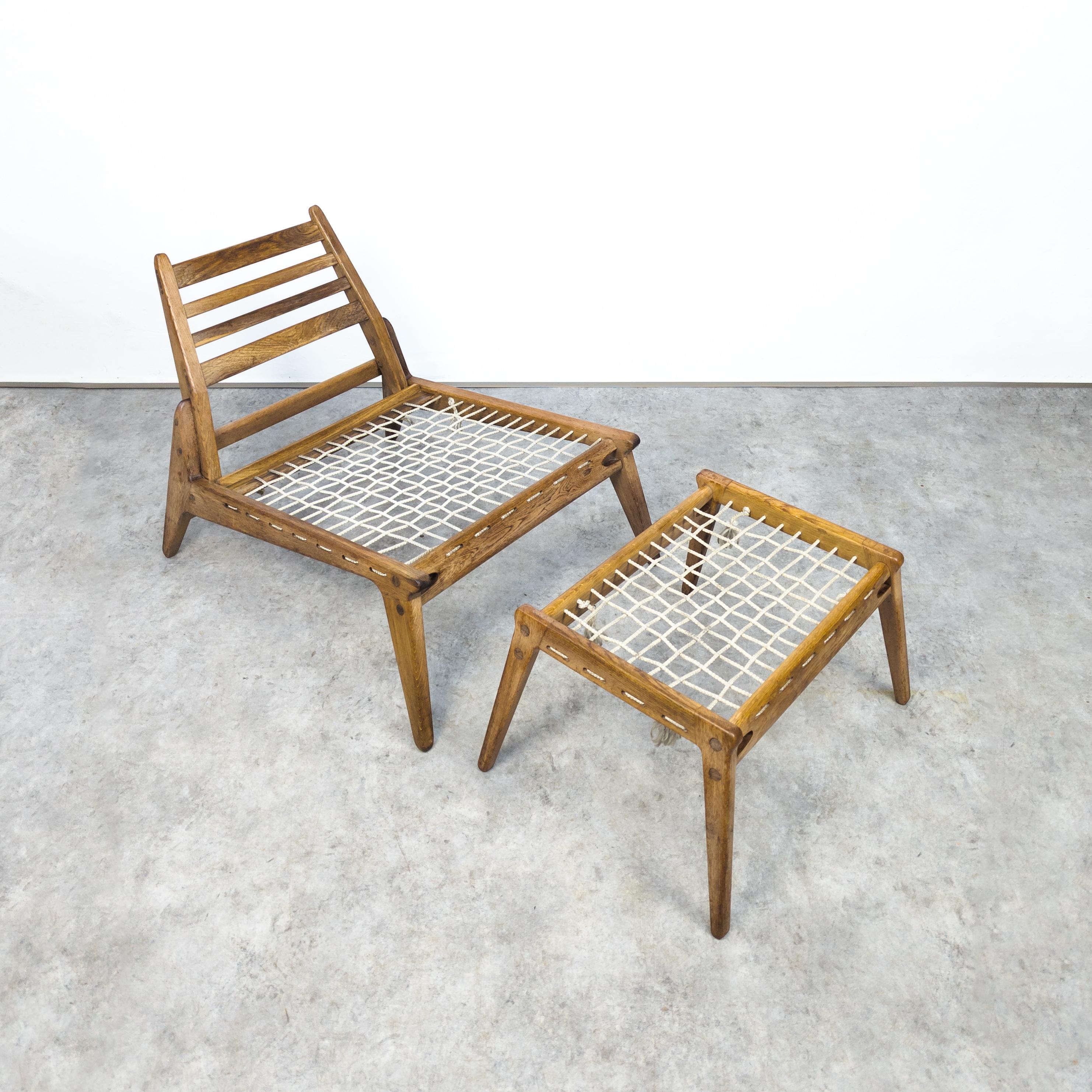 Mid Century solid oak hunting chairs by Heinz Heger, Germany 1950s For Sale 3